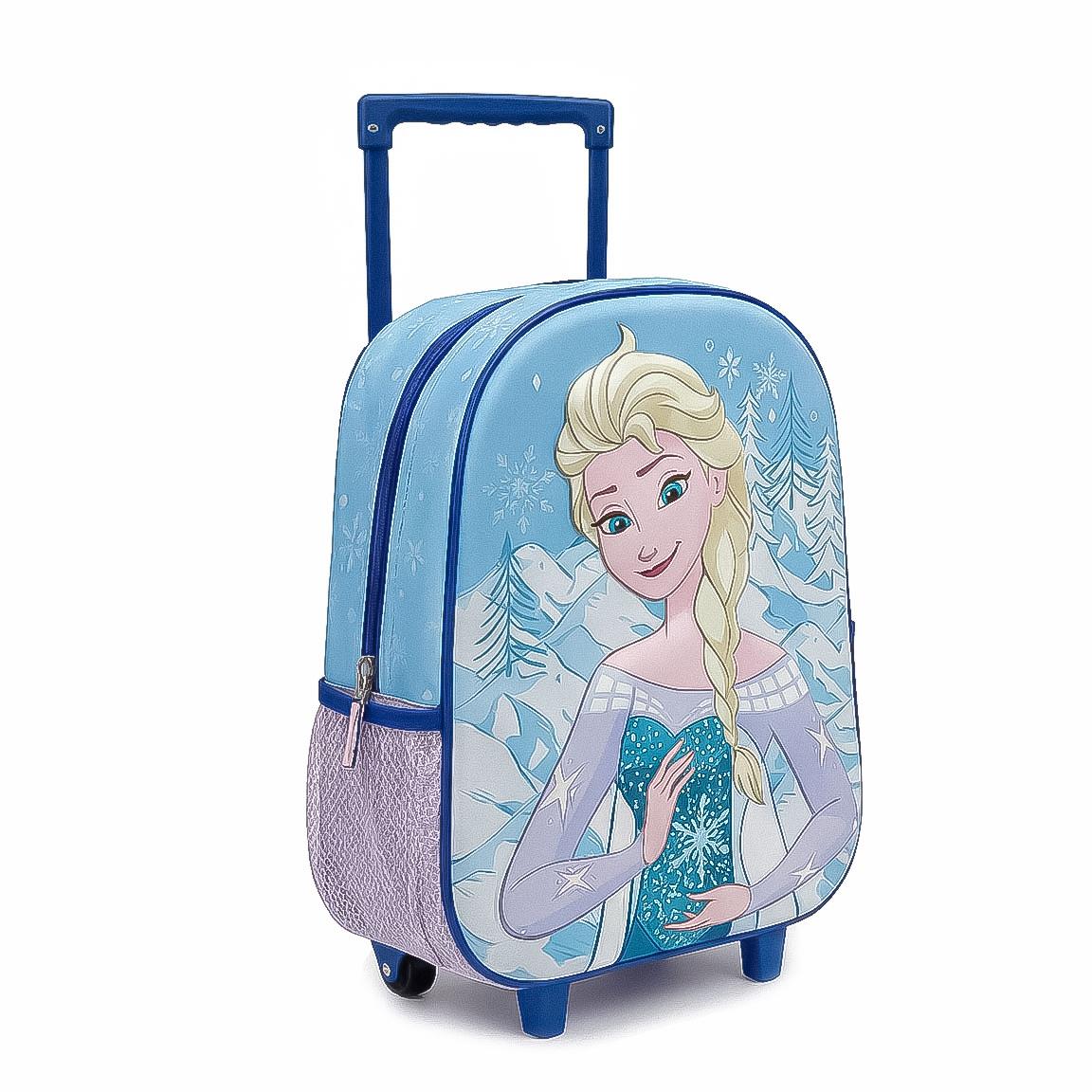 Mochila Pré-Escolar Trolley 3D Elsa Frozen Disney 30cm