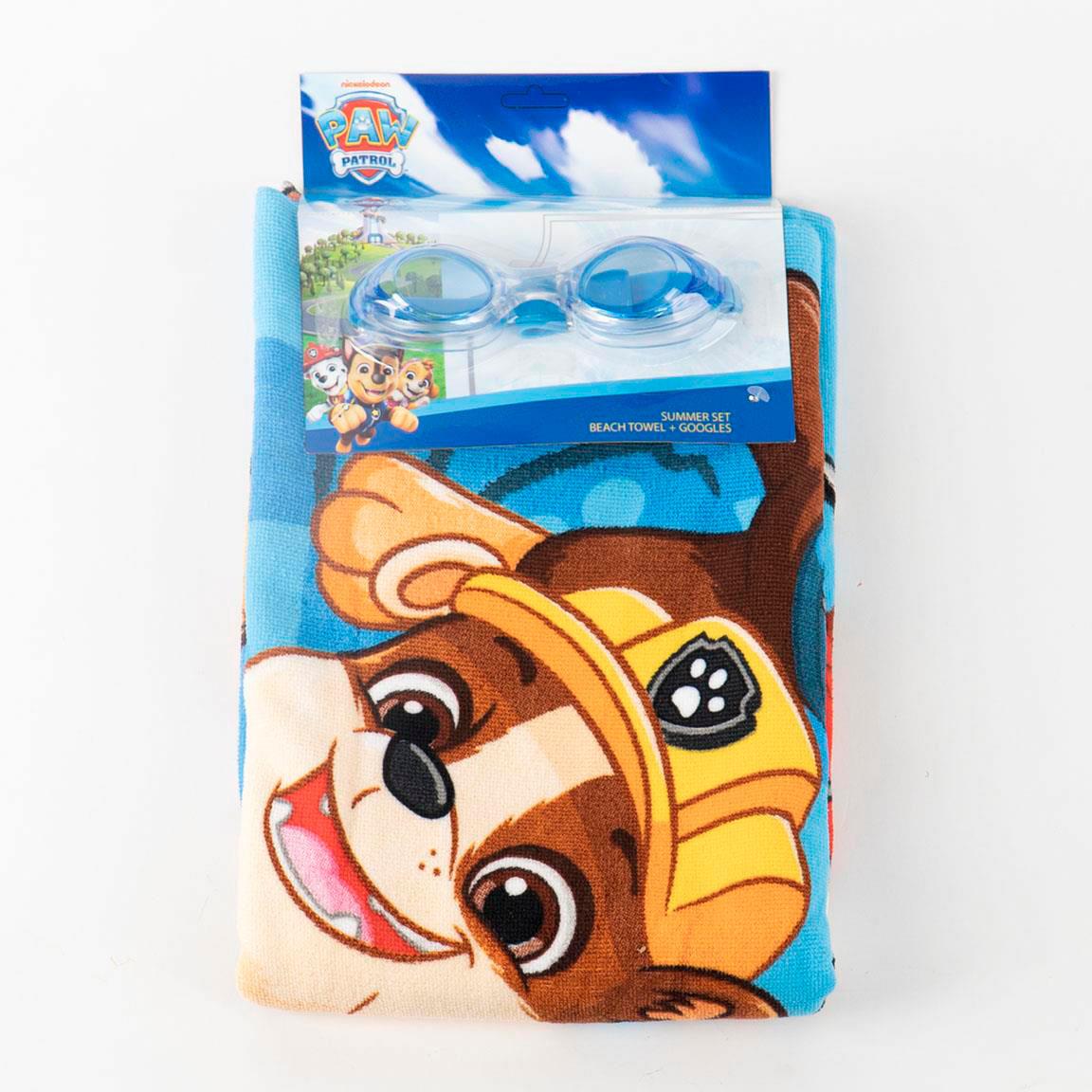 Conjunto Toalha de Praia + Óculos de Natação Patrulha Pata