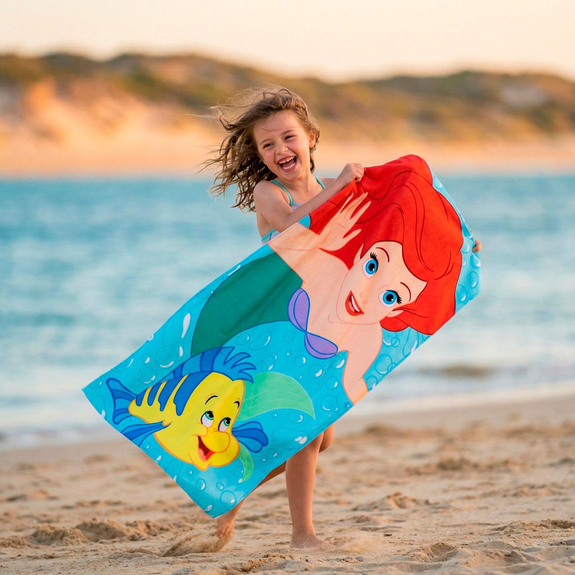 Toalha de Praia Microfibra The Little Mermaid Ariel Disney 70x140cm