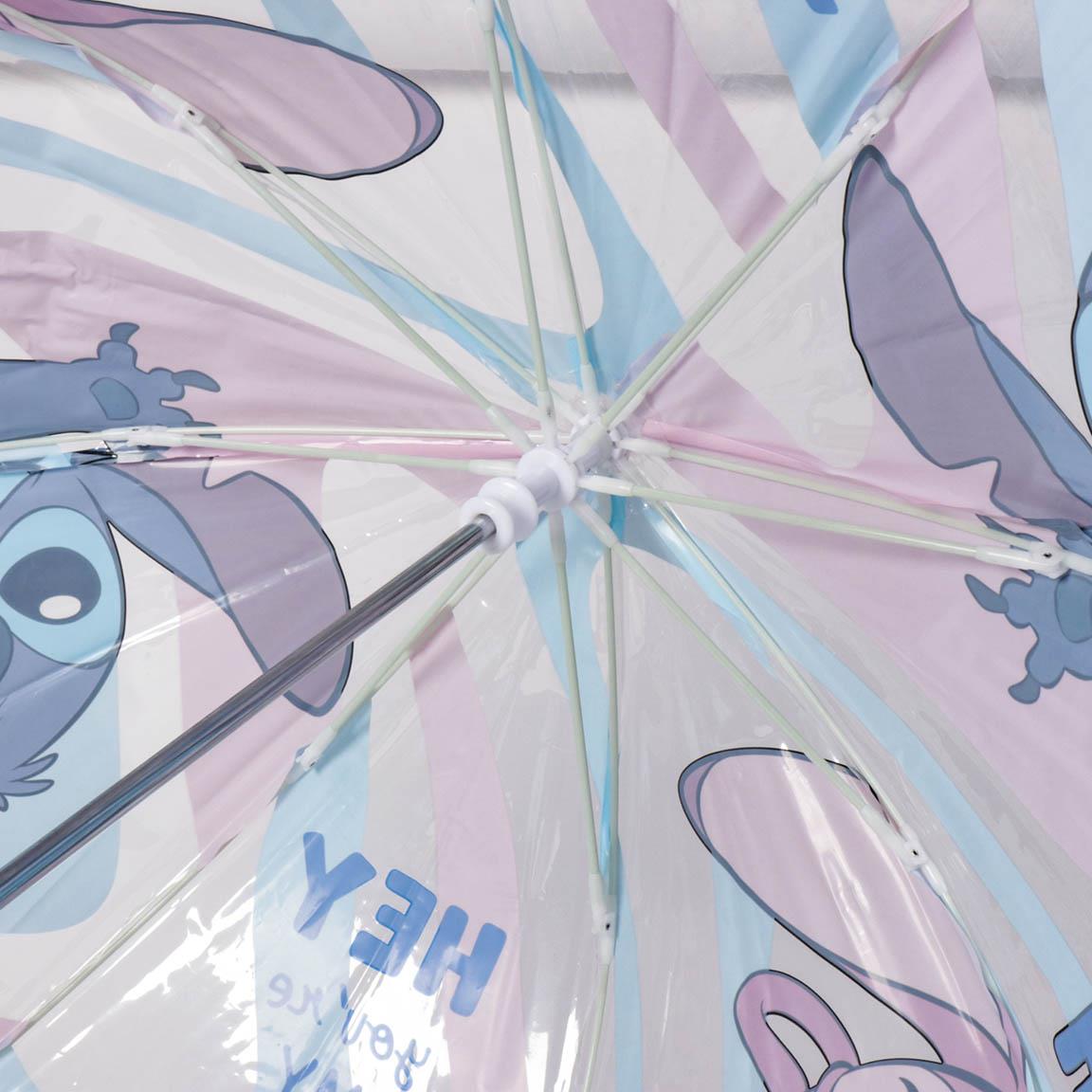 Guarda Chuva Stitch e Angel Fibra Manual 45cm