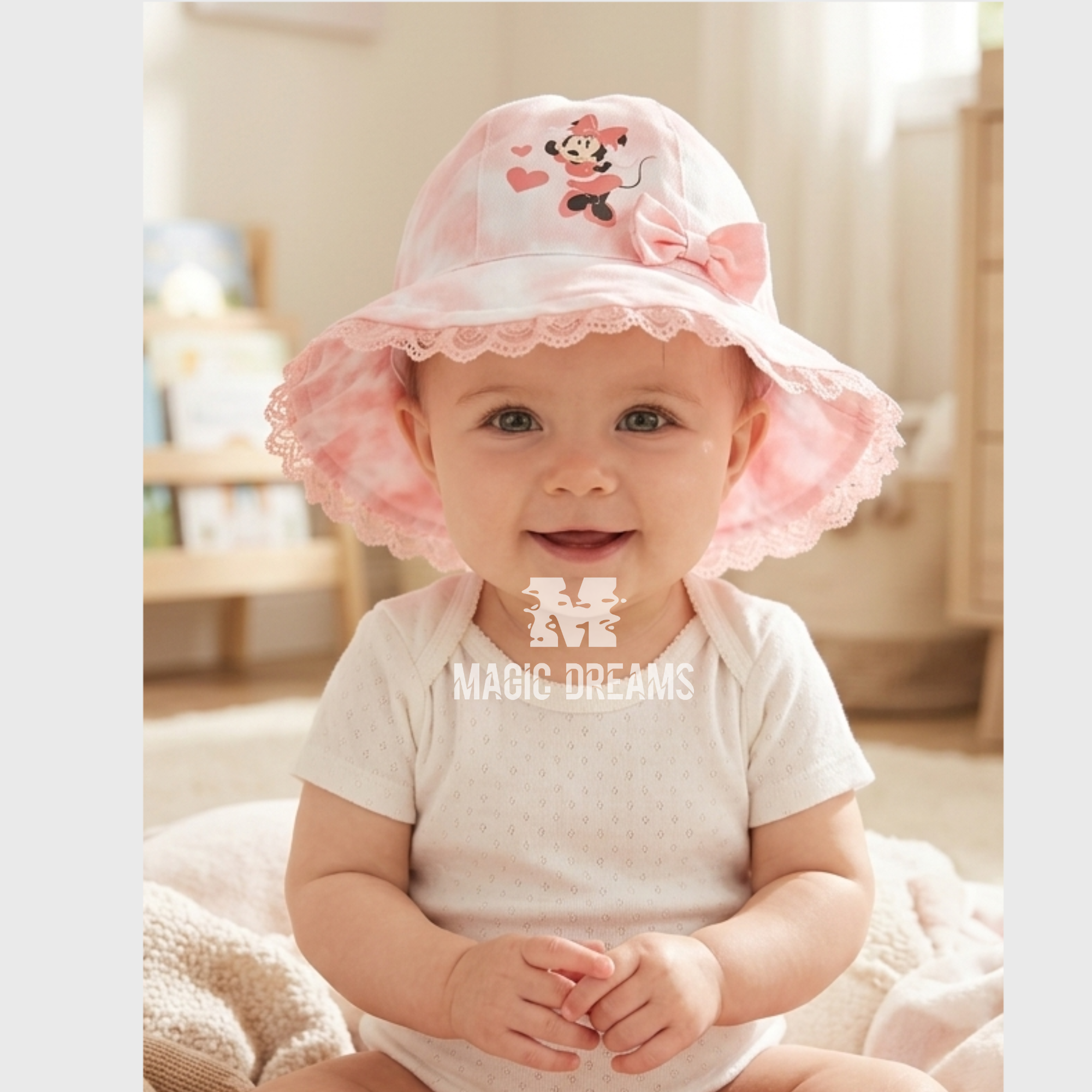 Chapéu Disney Baby Minnie Mouse com Renda 46cm