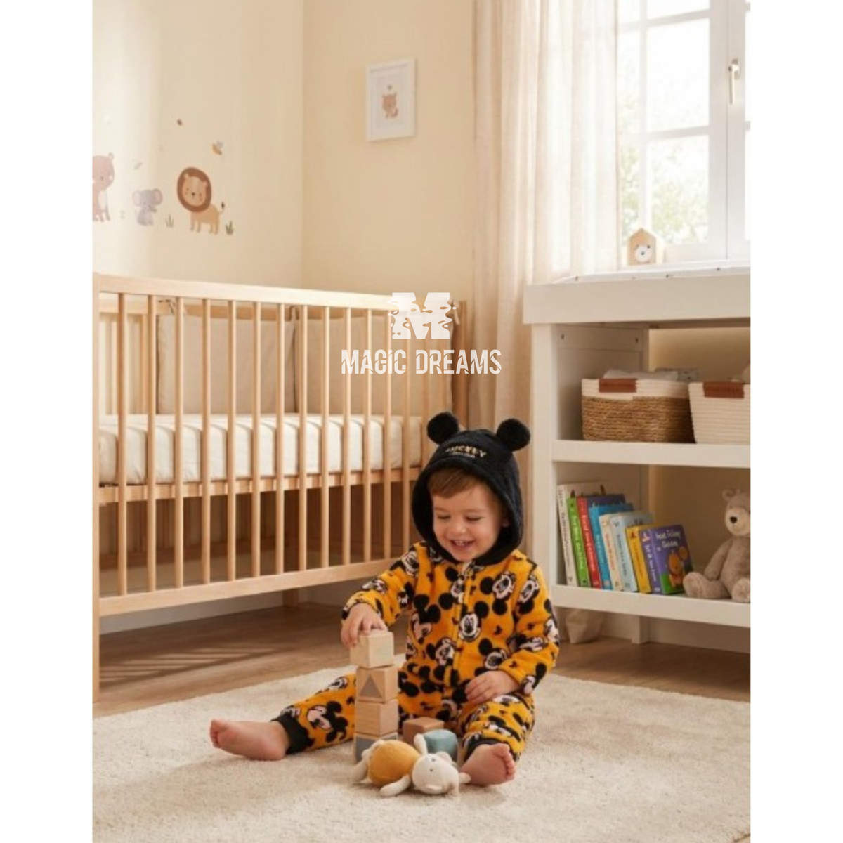 Pijama Macacão Disney Baby Mickey Mouse em Coralina para Bebé