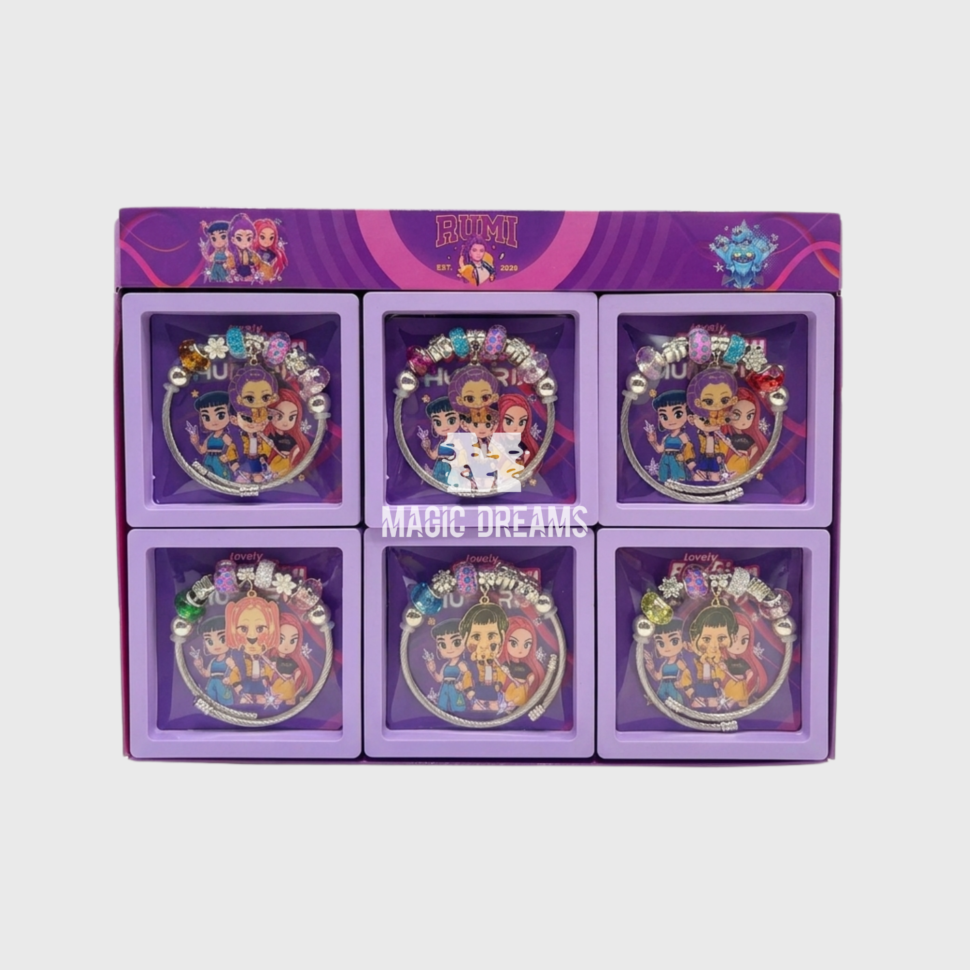 Pulseira K-Pop Demon Hunters com Charms Coloridos – Ajustável