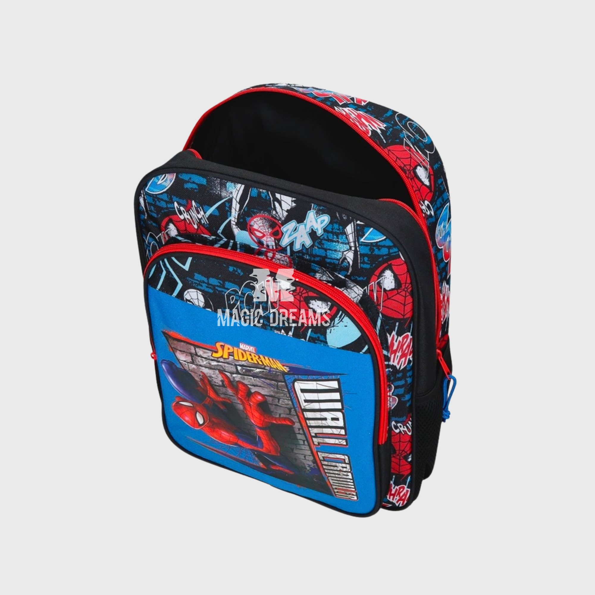 Mochila Escolar 40cm Spiderman Wall Crawler Marvel Adaptável