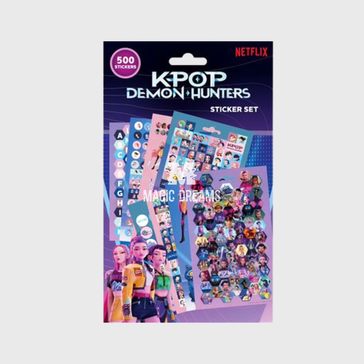 Conjunto de Autocolantes Oficiais 500un K-Pop Demon Hunters