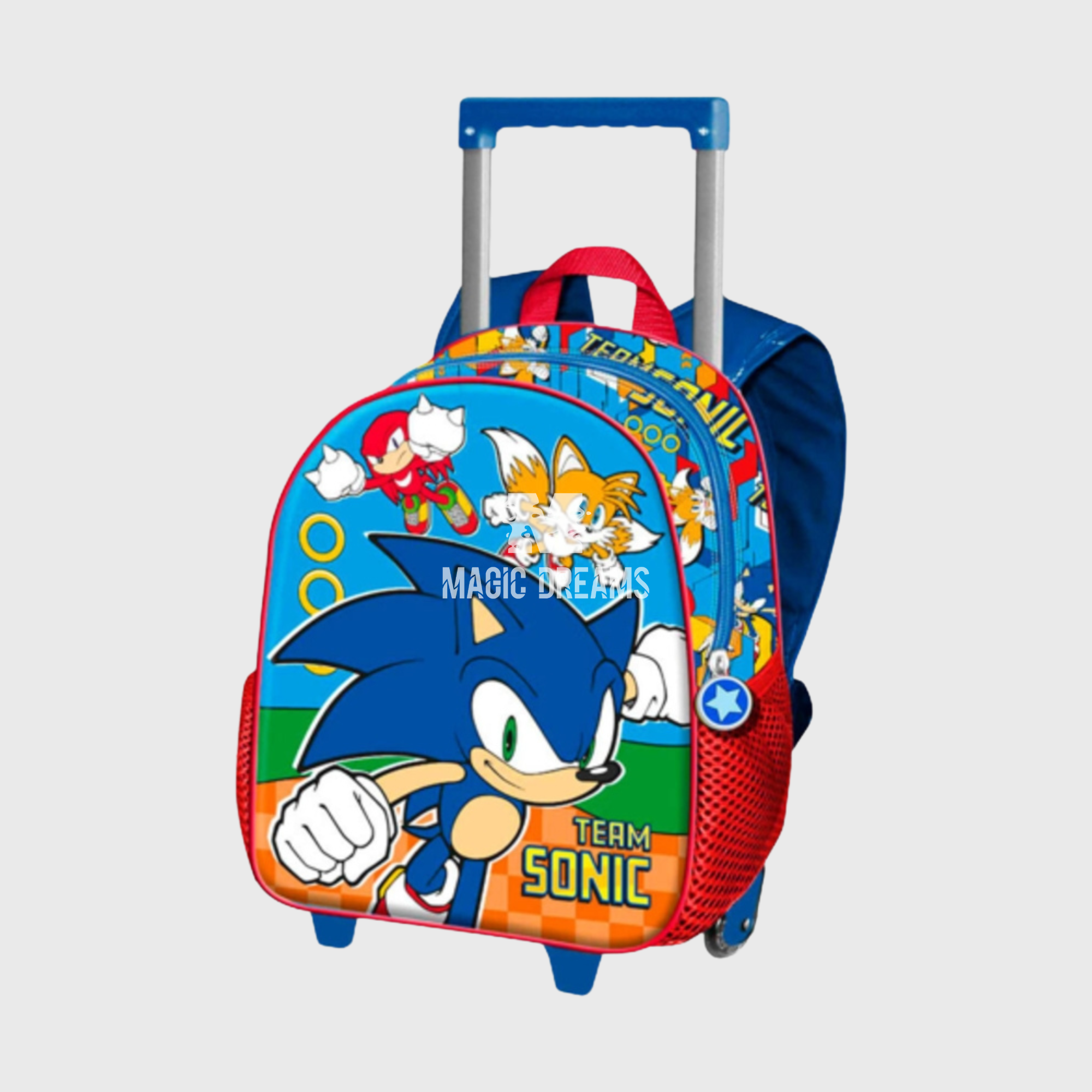 Mochila Pré-Escolar Trolley 3D Team Sonic The Hedgehog 34cm