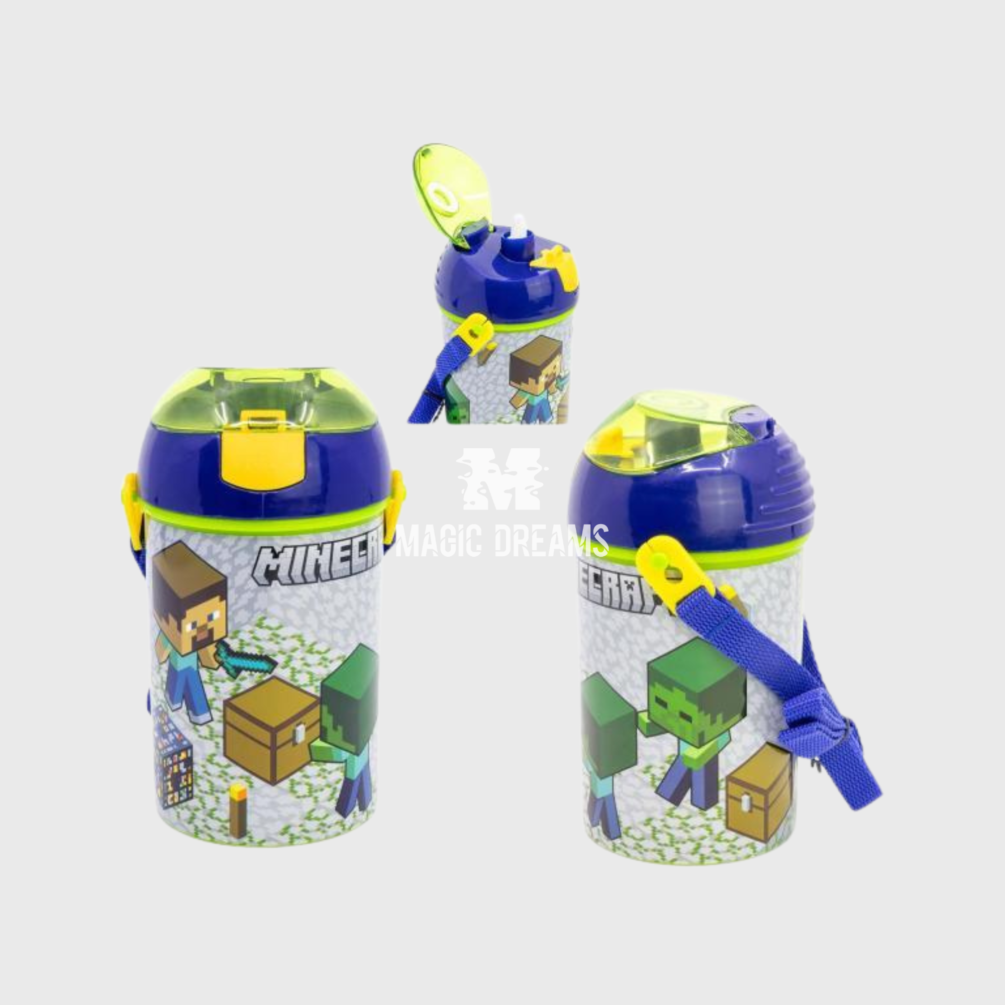 Garrafa Palhinha Pop Up Isometric Minecraft 450ml