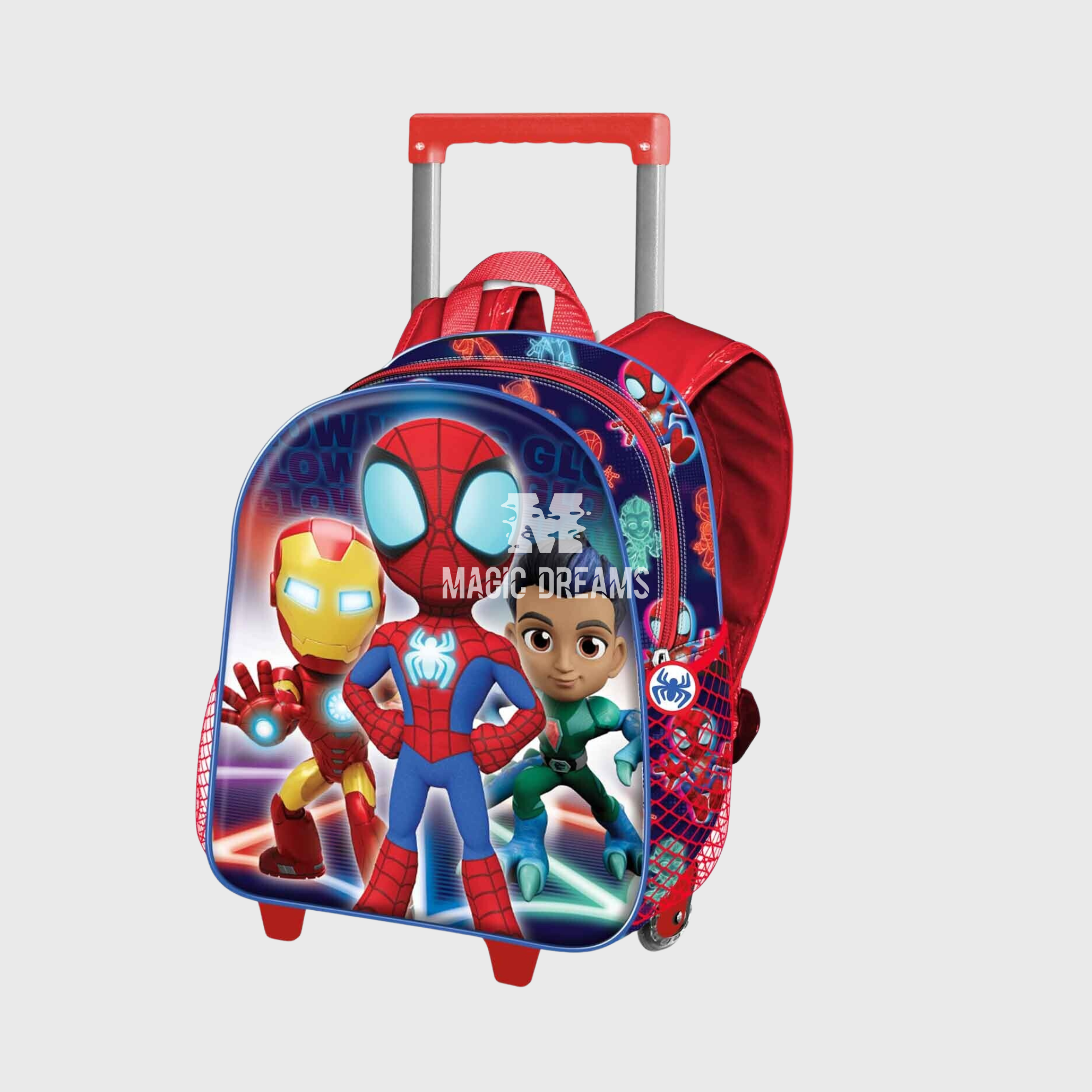 Mochila Pré-Escolar Trolley 3D Glow Spidey Spiderman Marvel 34cm