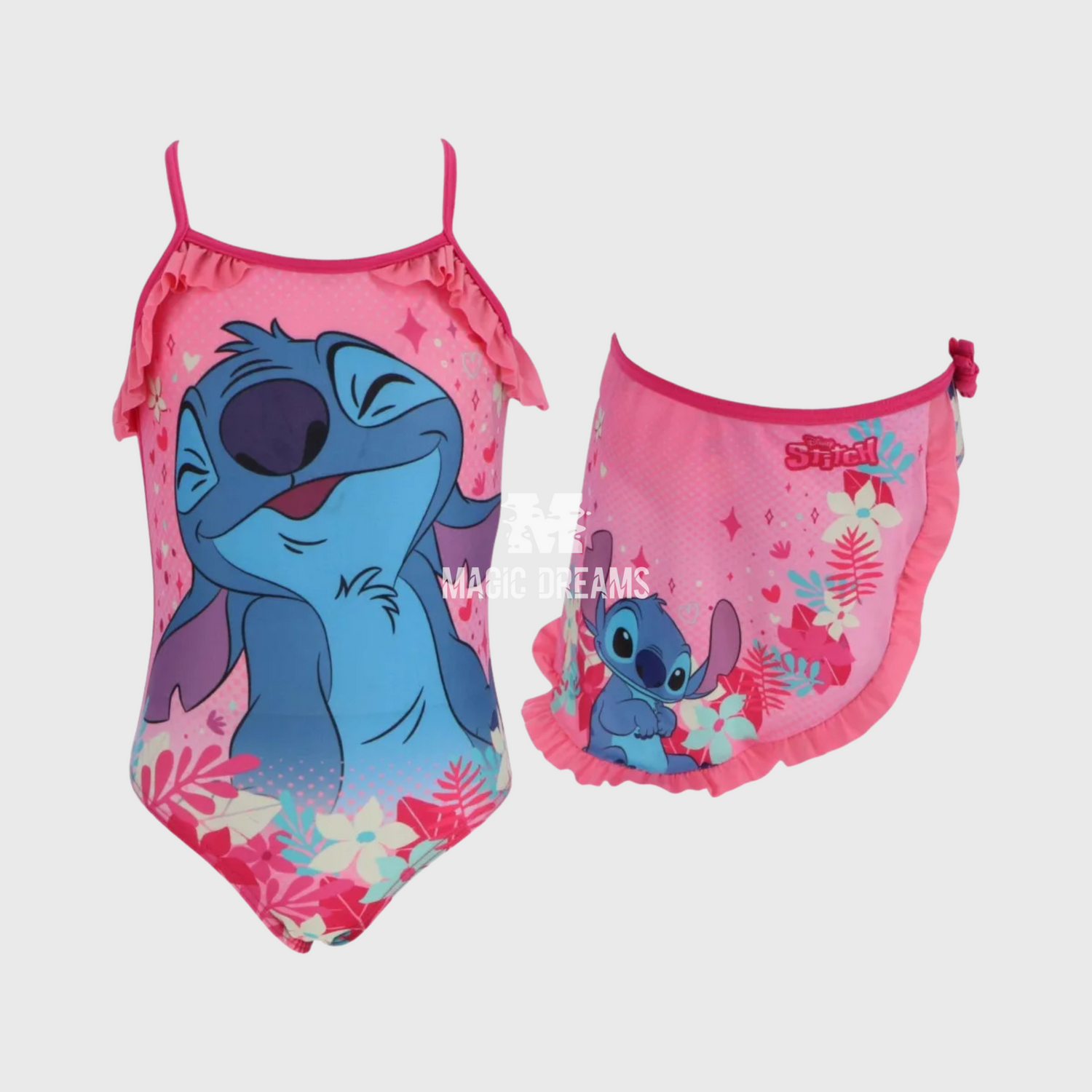 Fato de banho com Saia Stitch Rosa