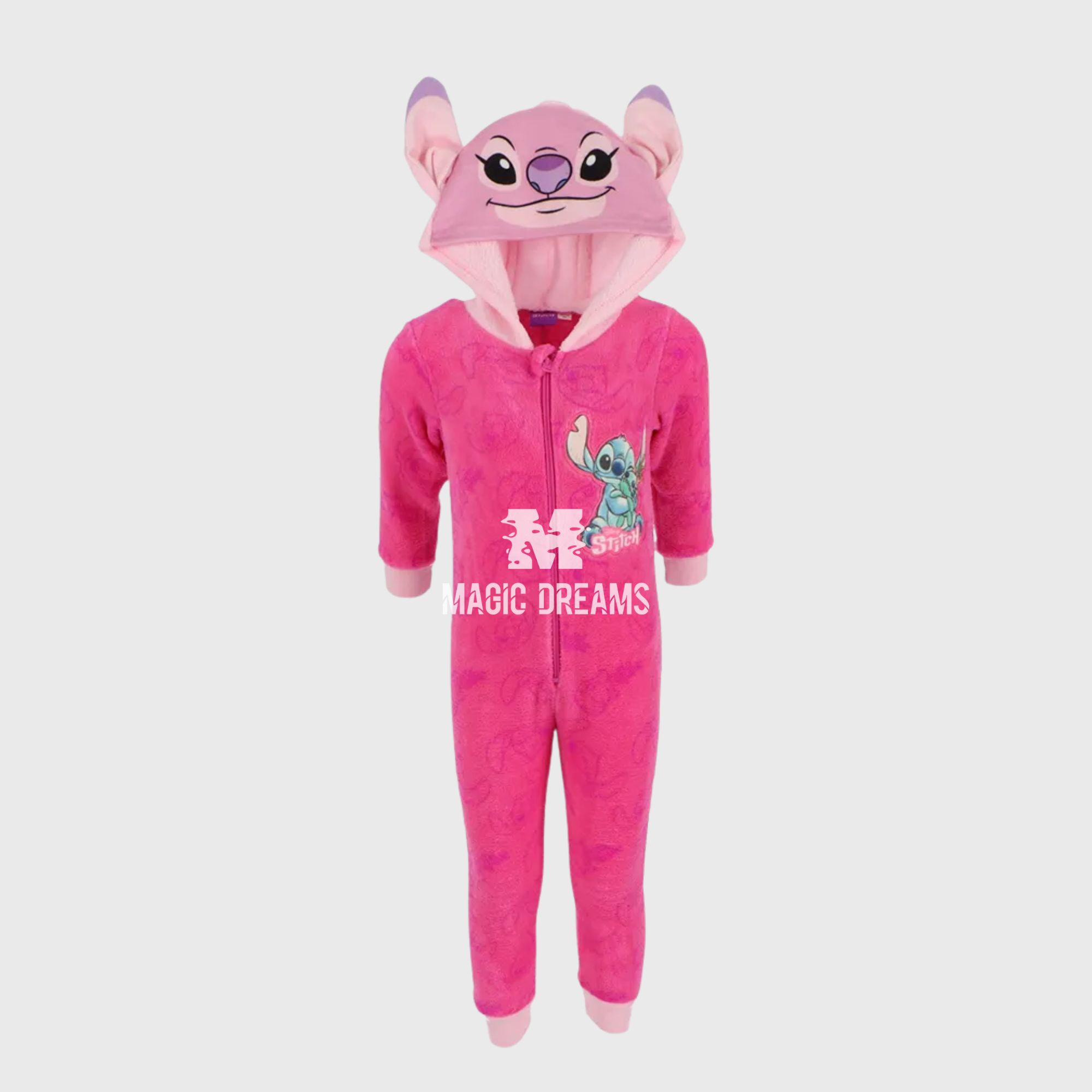 Pijama Macacão Mono Angel Stitch com Orelhas 3/4A-9/10A