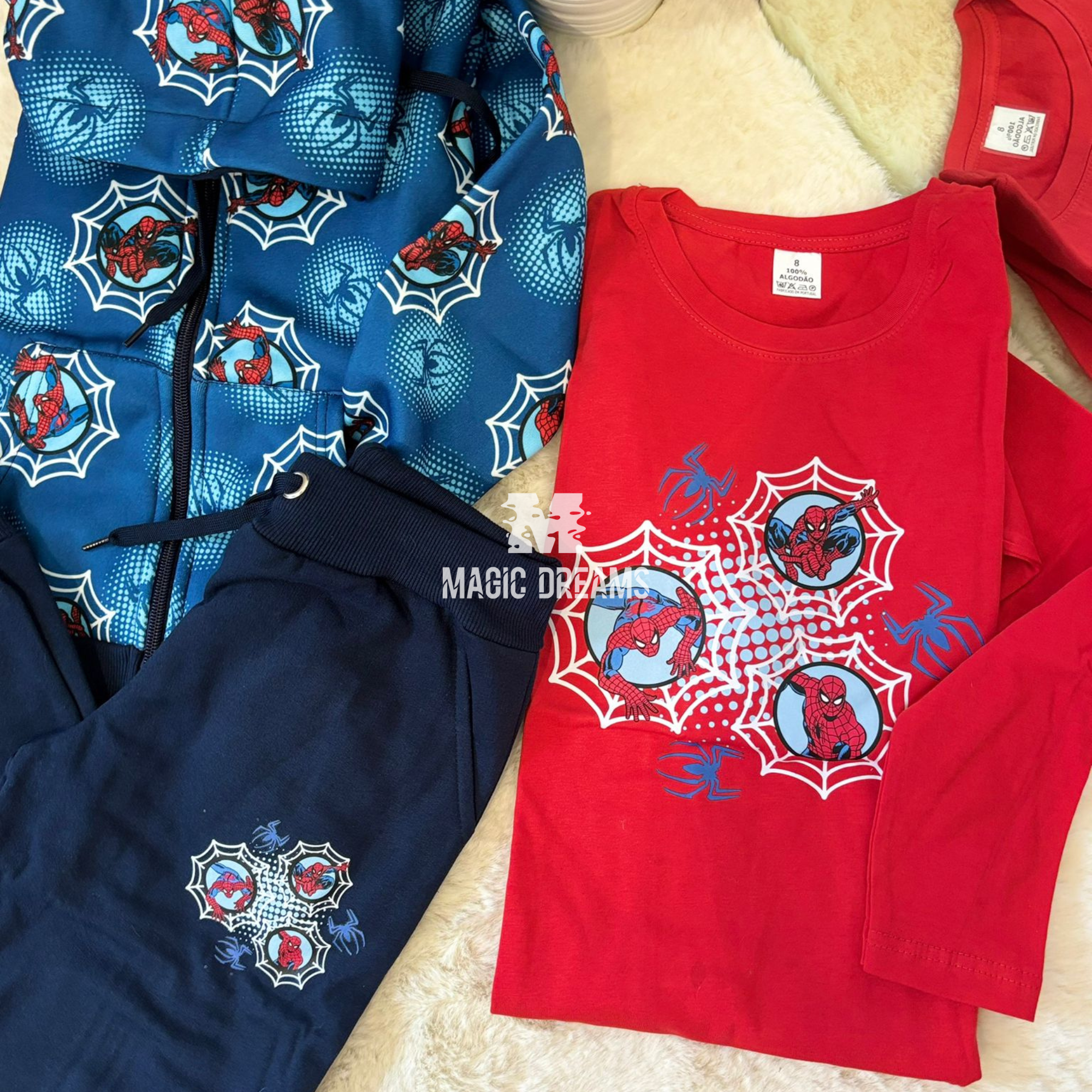 Conjunto de Fato de Treino Casaco + Calça + Camisola Spiderman 6A