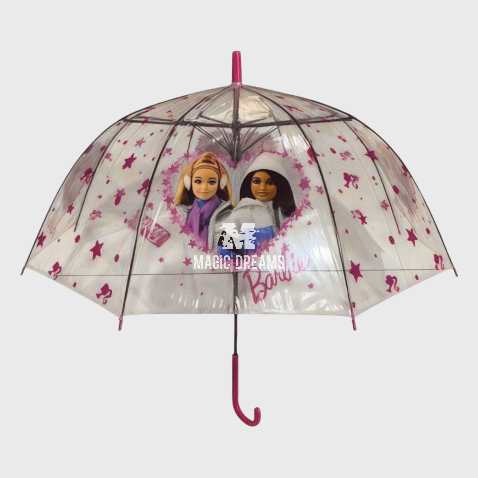 Guarda Chuva Barbie Eva Bubble Automático 48cm