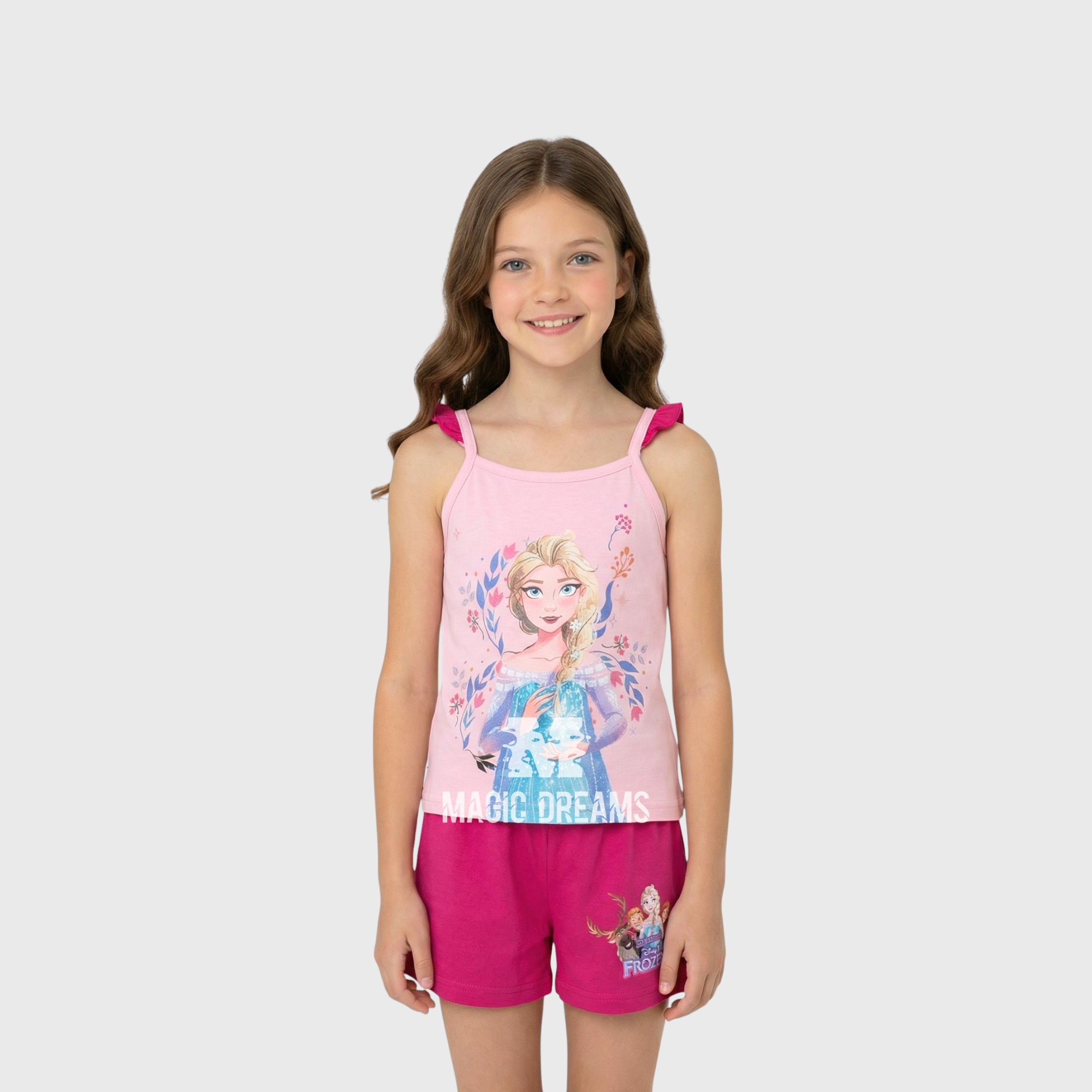 Pijama de Verão Top + Calção Frozen