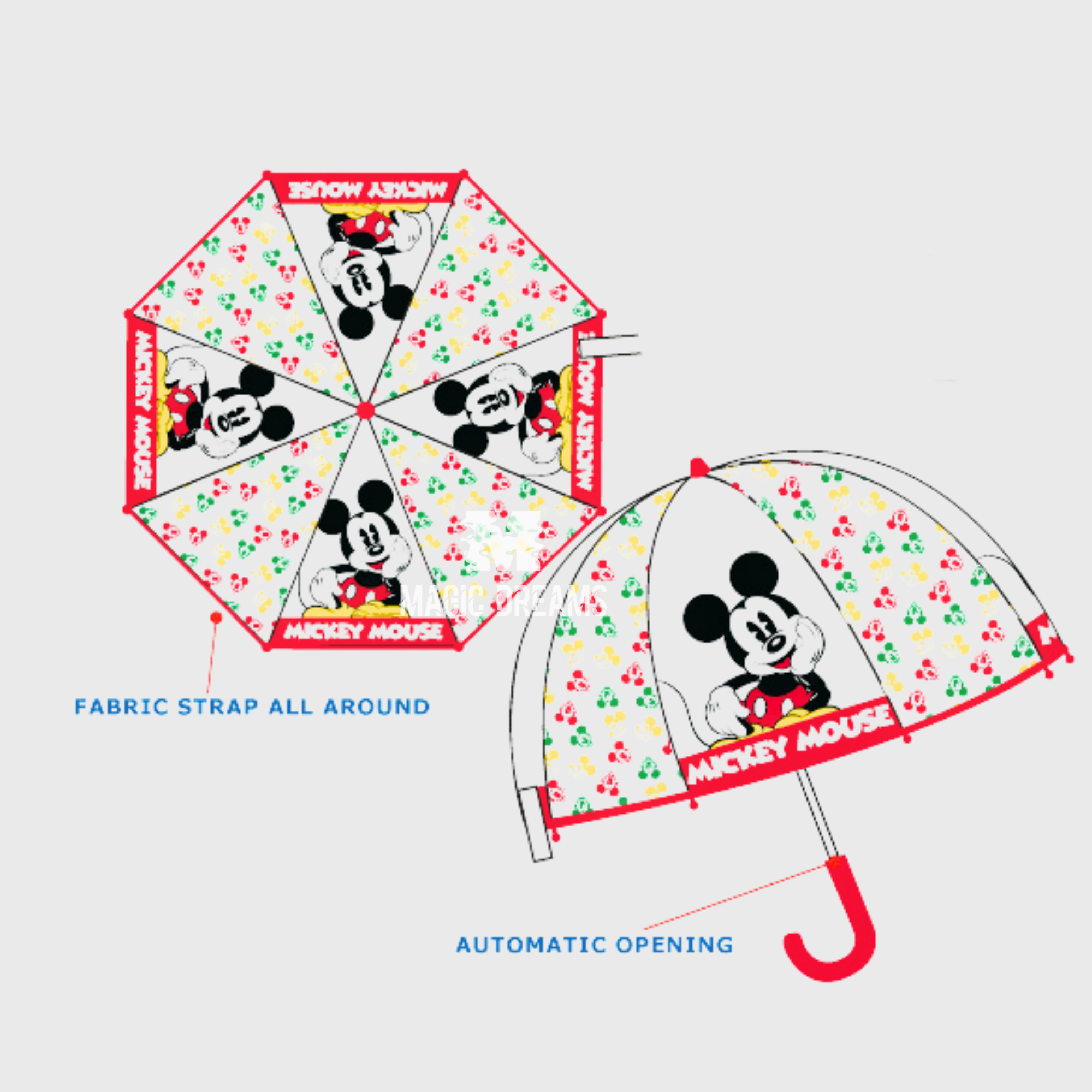 Guarda-Chuva Transparente Mickey Mouse