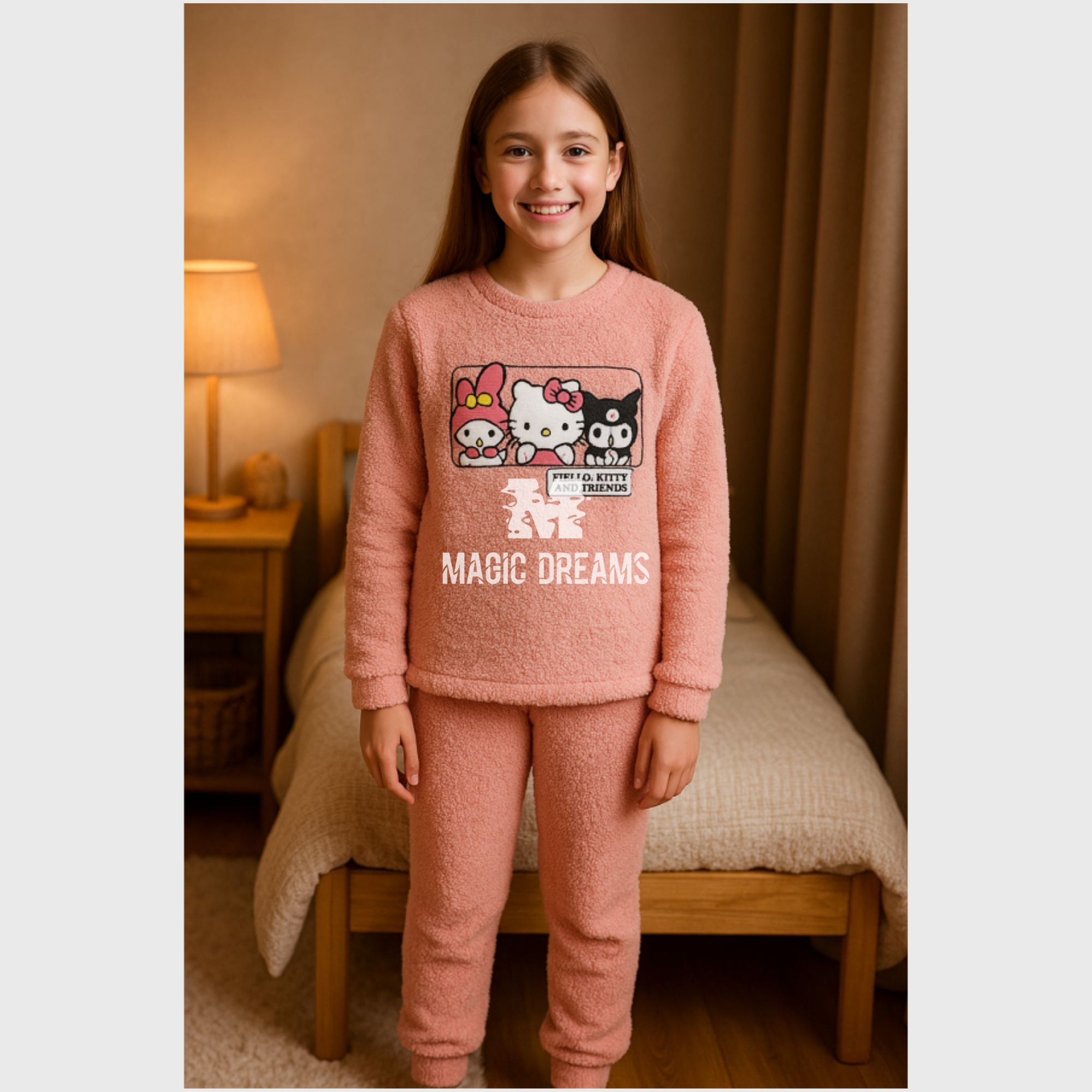 Pijama Longo Coralina Kuromi 6-12 anos