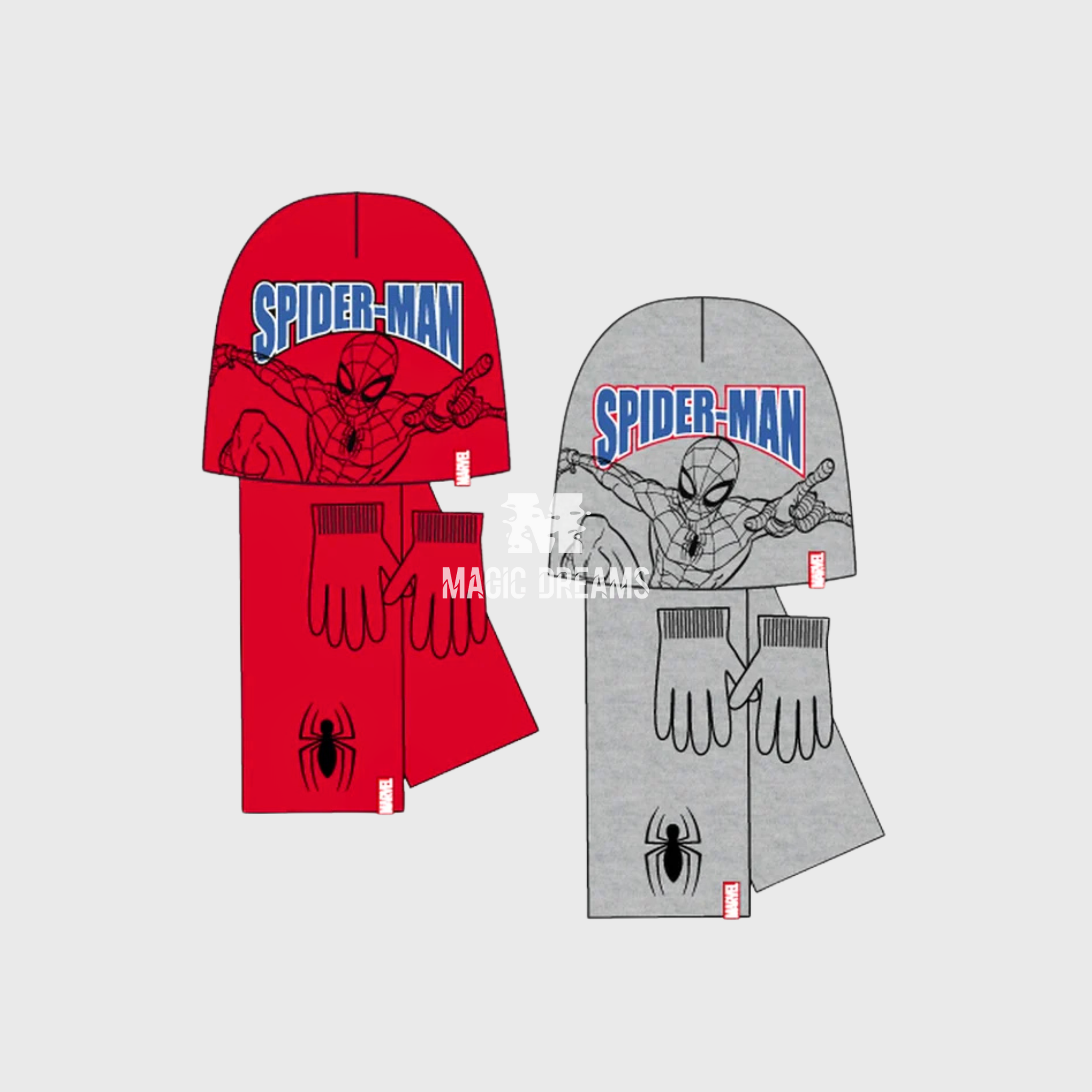 Conjunto de 3 Peças Gorro, Luvas e Cachecol Spiderman