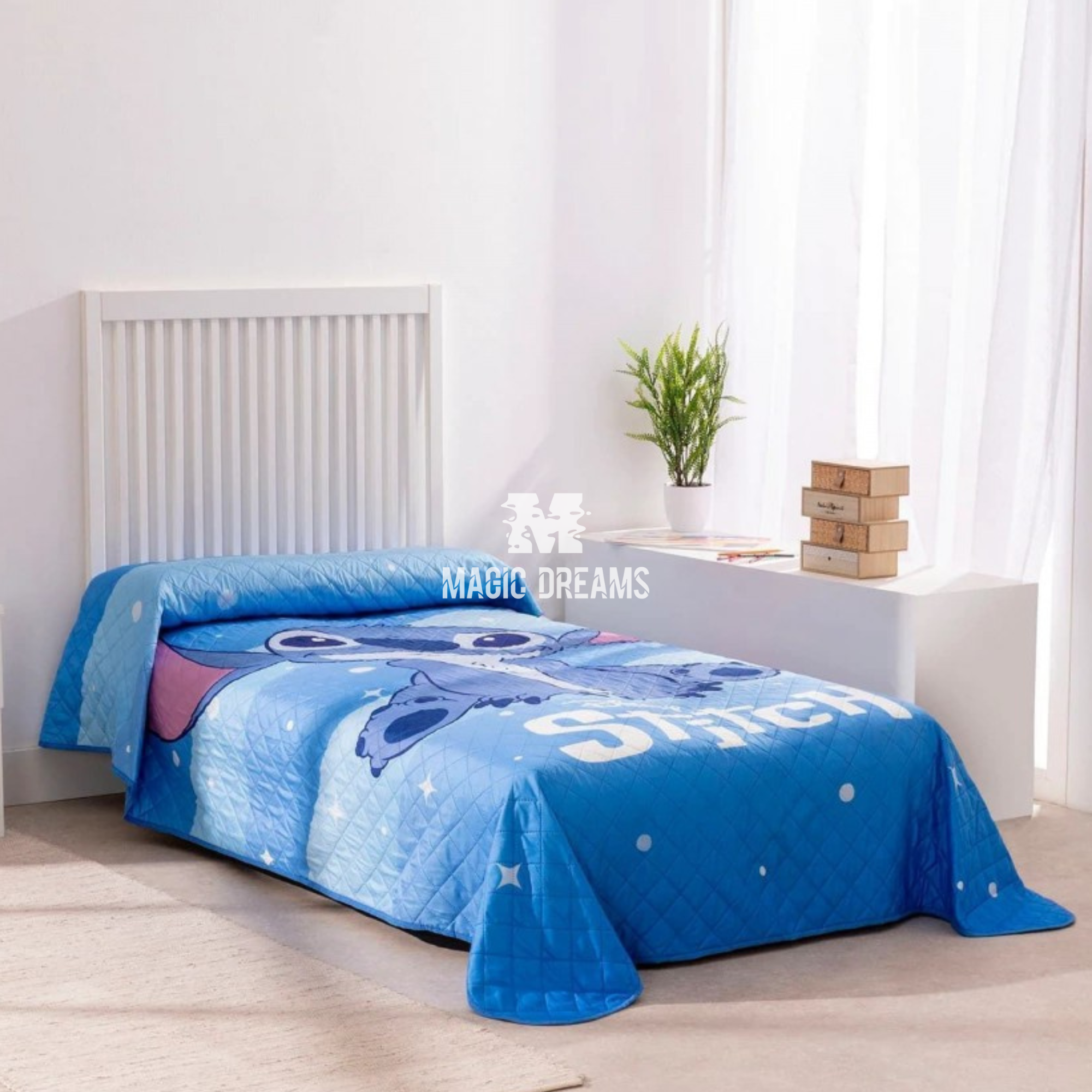 Colcha Infantil Stitch Azul
