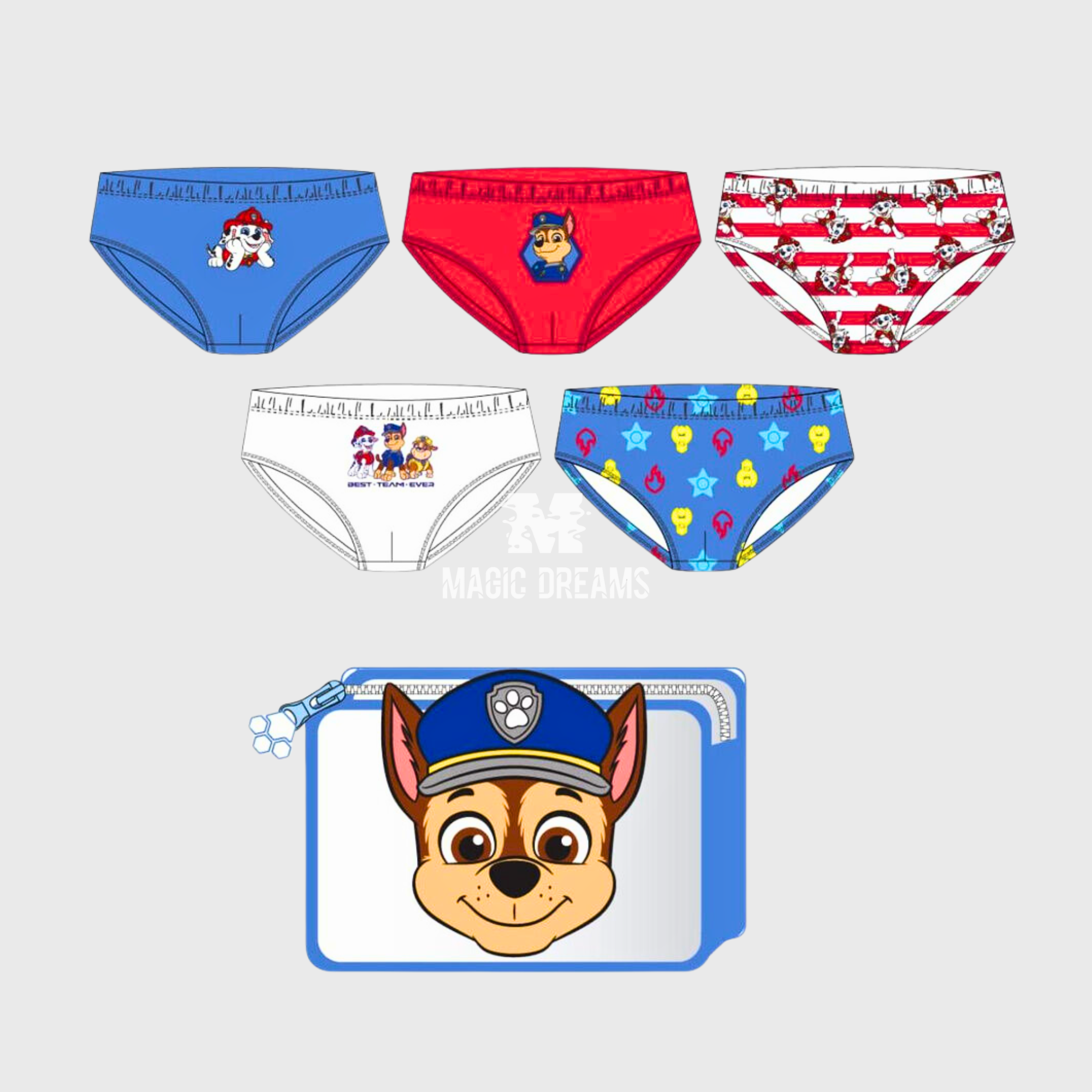 Pack de 5 Cuecas Patrulha Pata