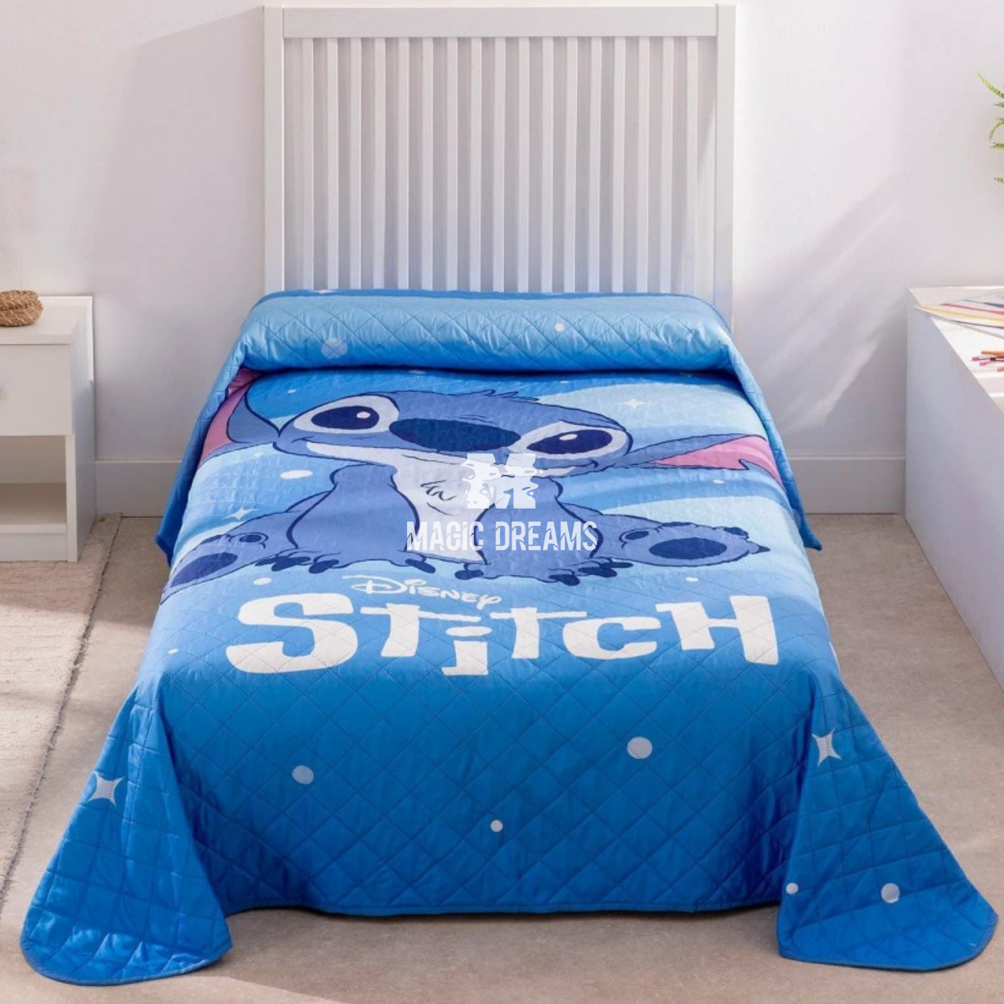 Colcha Infantil Stitch Azul