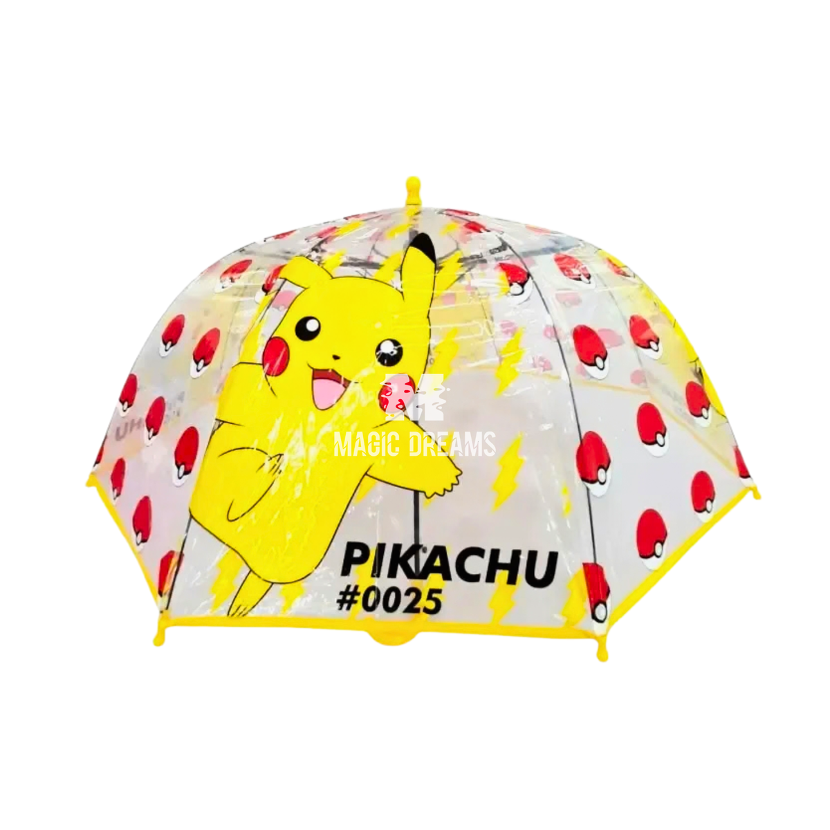Guarda-Chuva Infantil Transparente Pokemon Pikachu 48cm