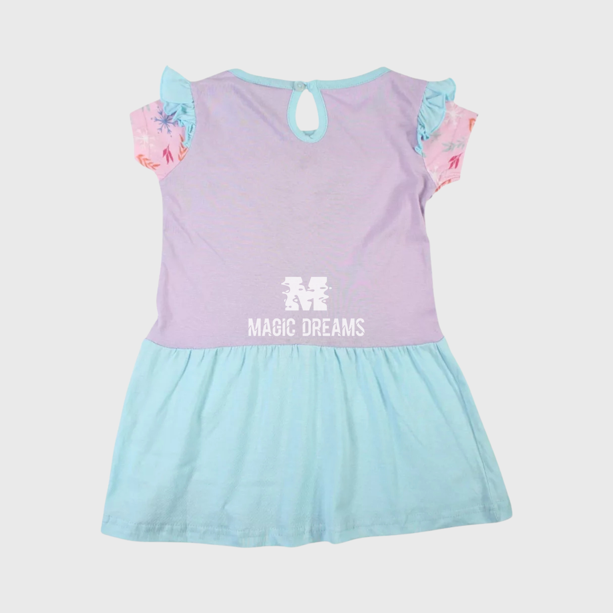 Vestido Manga Curta de Verão Frozen