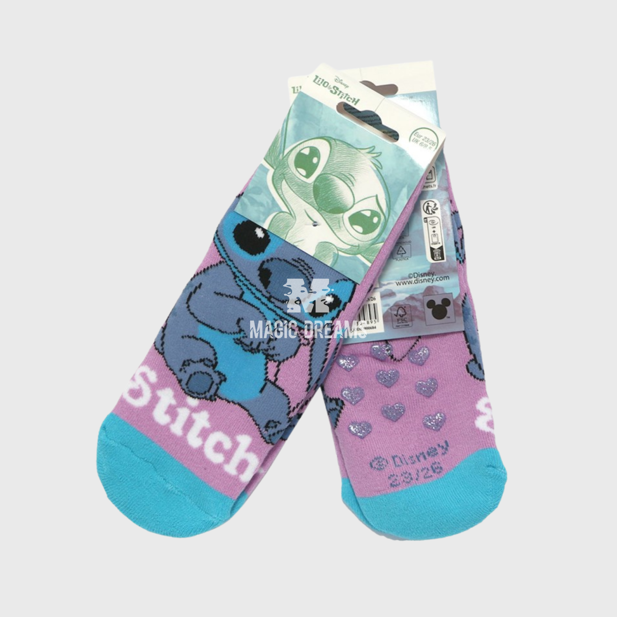 Par de Meias Lilo & Stitch Antiderrapantes