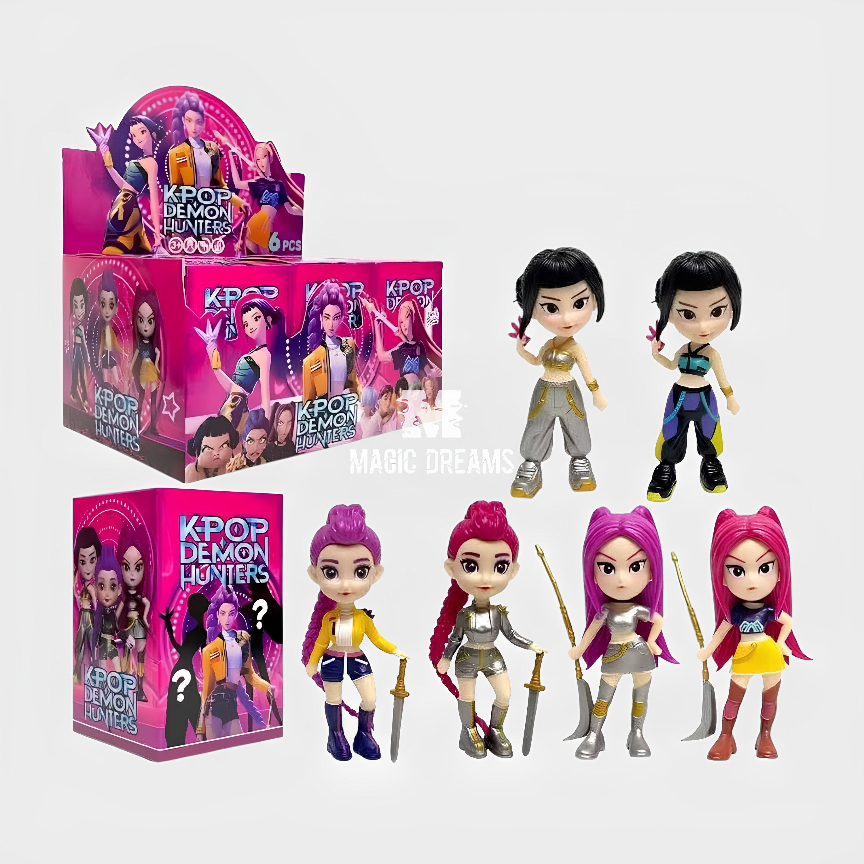 Mini Figuras Guerreiras K-Pop Demon Hunters Efeito Surpresa