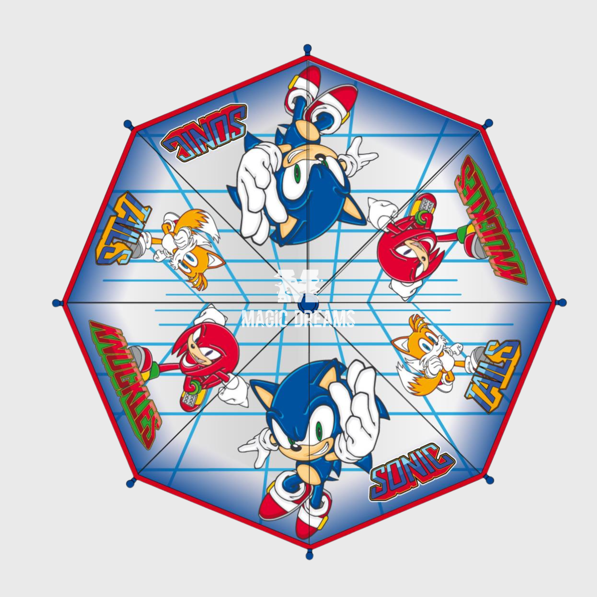 Guarda-Chuva Infantil Fibra Sonic e Knuckles 45cm