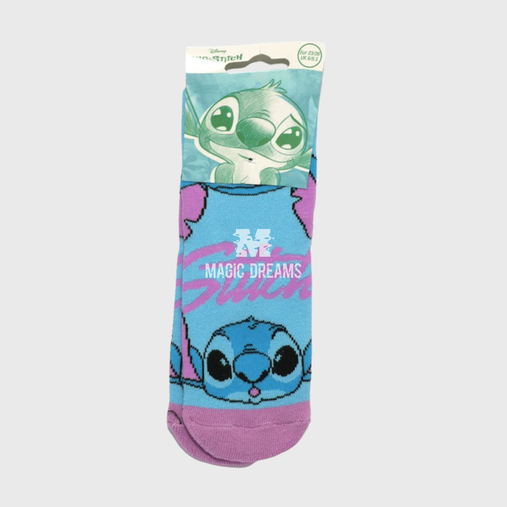 Par de Meias Lilo & Stitch Azul Antiderrapantes