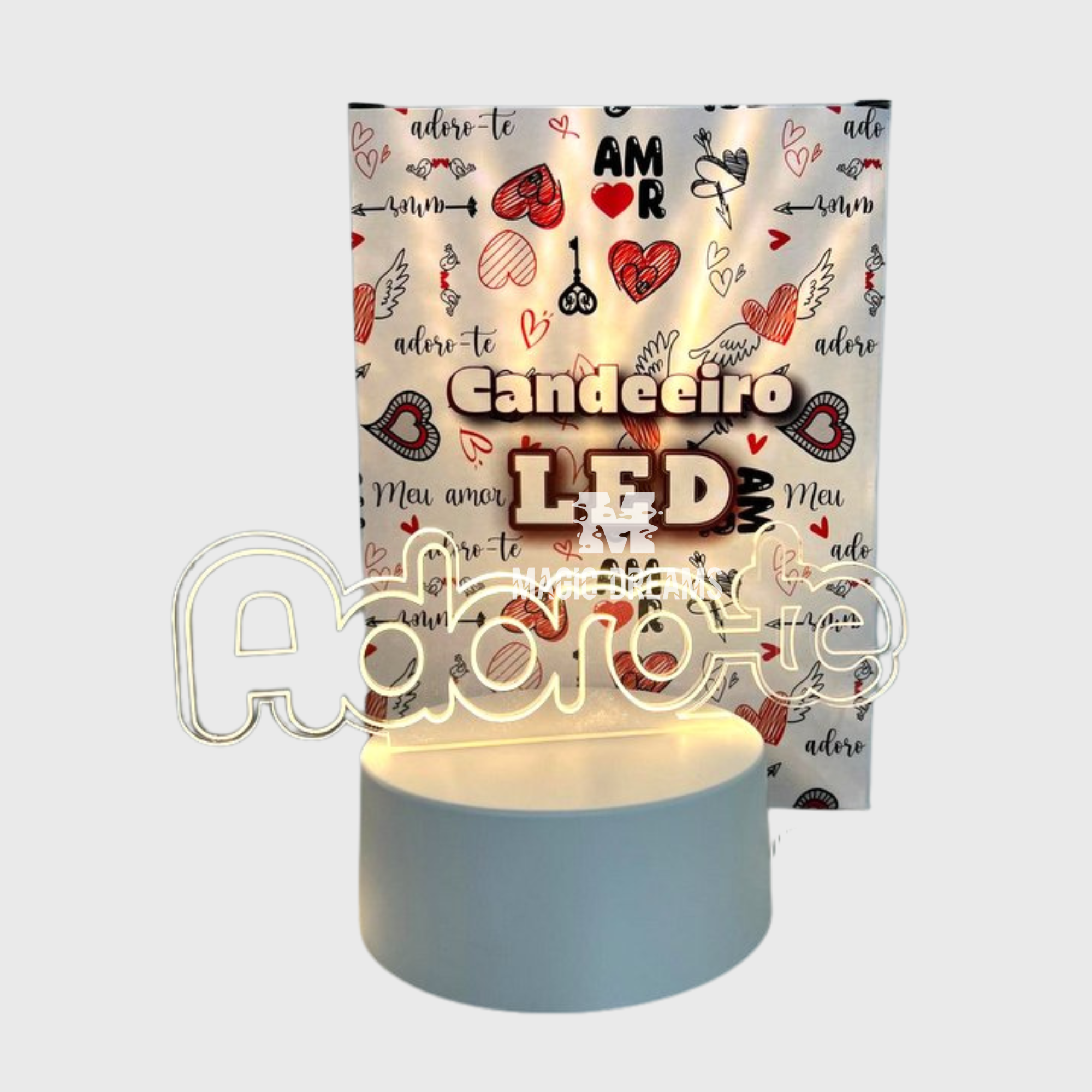 Dia de São Valentim Candeeiro Led "Adoro-te"