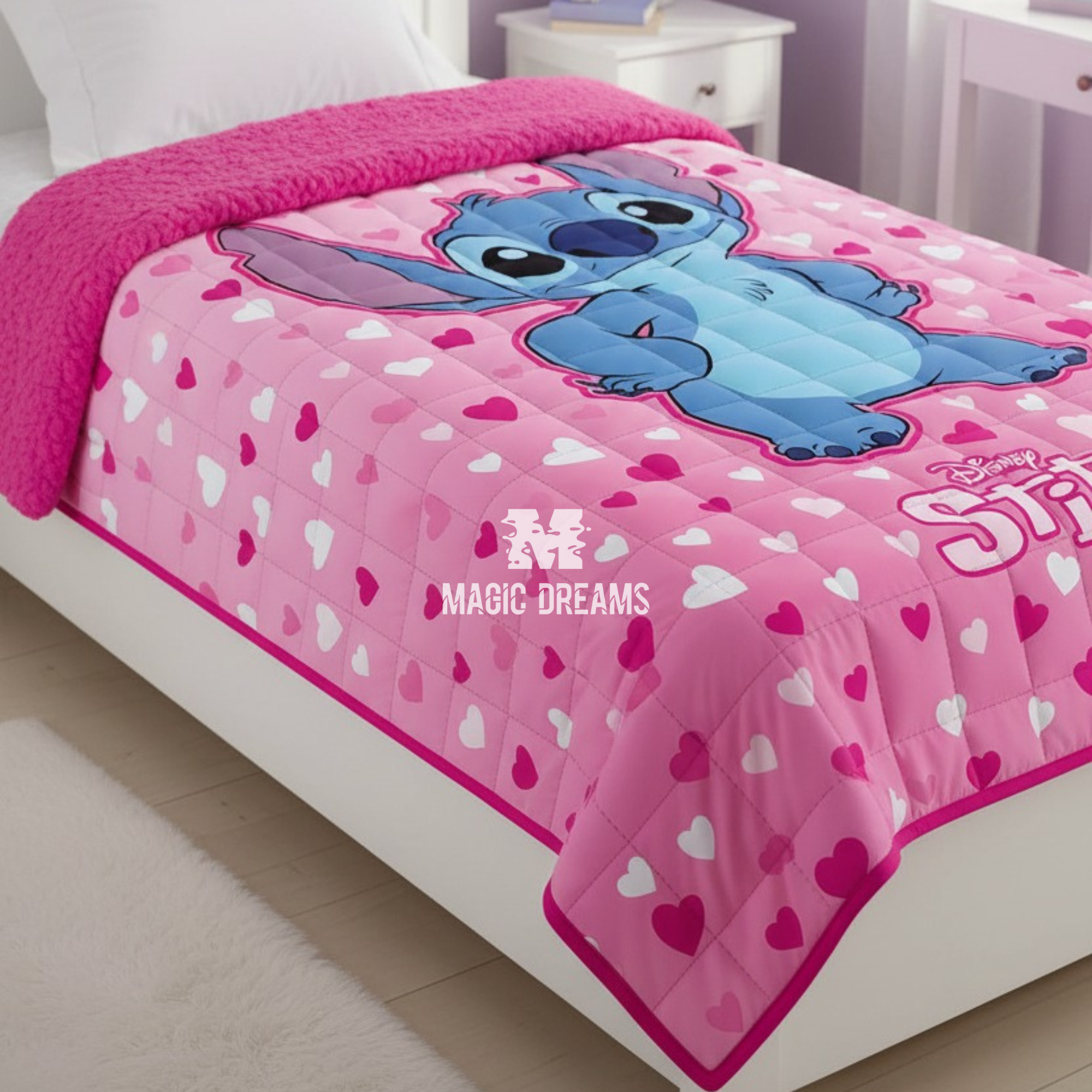 Edredão com Sherpa Stitch Rosa 160x250cm