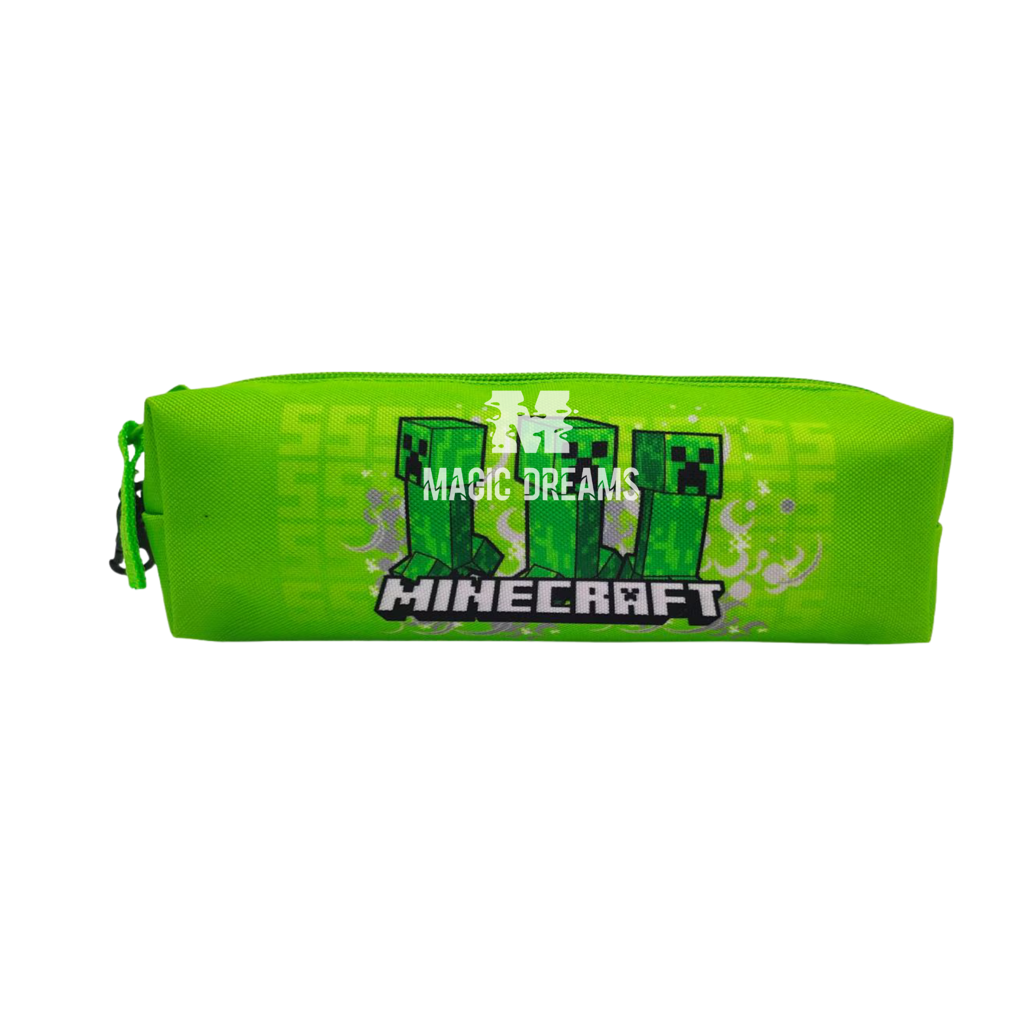 Conjunto Escolar Minecraft Completo 3 Peças: Mochila Trolley com Lancheira Térmica e Estojo Cilindrico Minecraft Verde