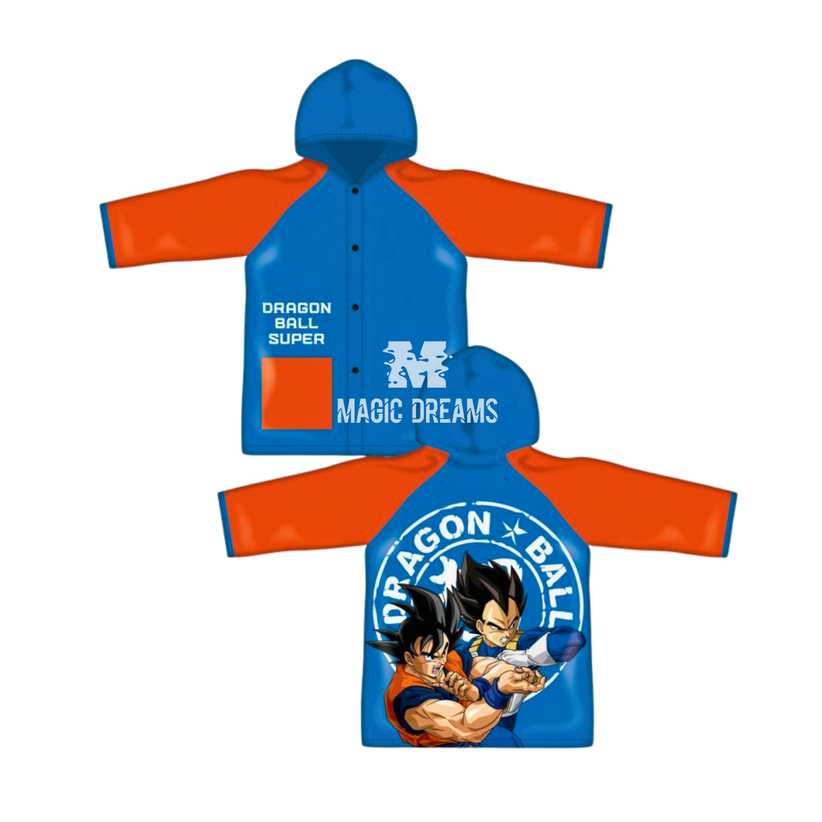 Capa de Chuva PVC Com Capuz Dragon Ball 4-8 anos