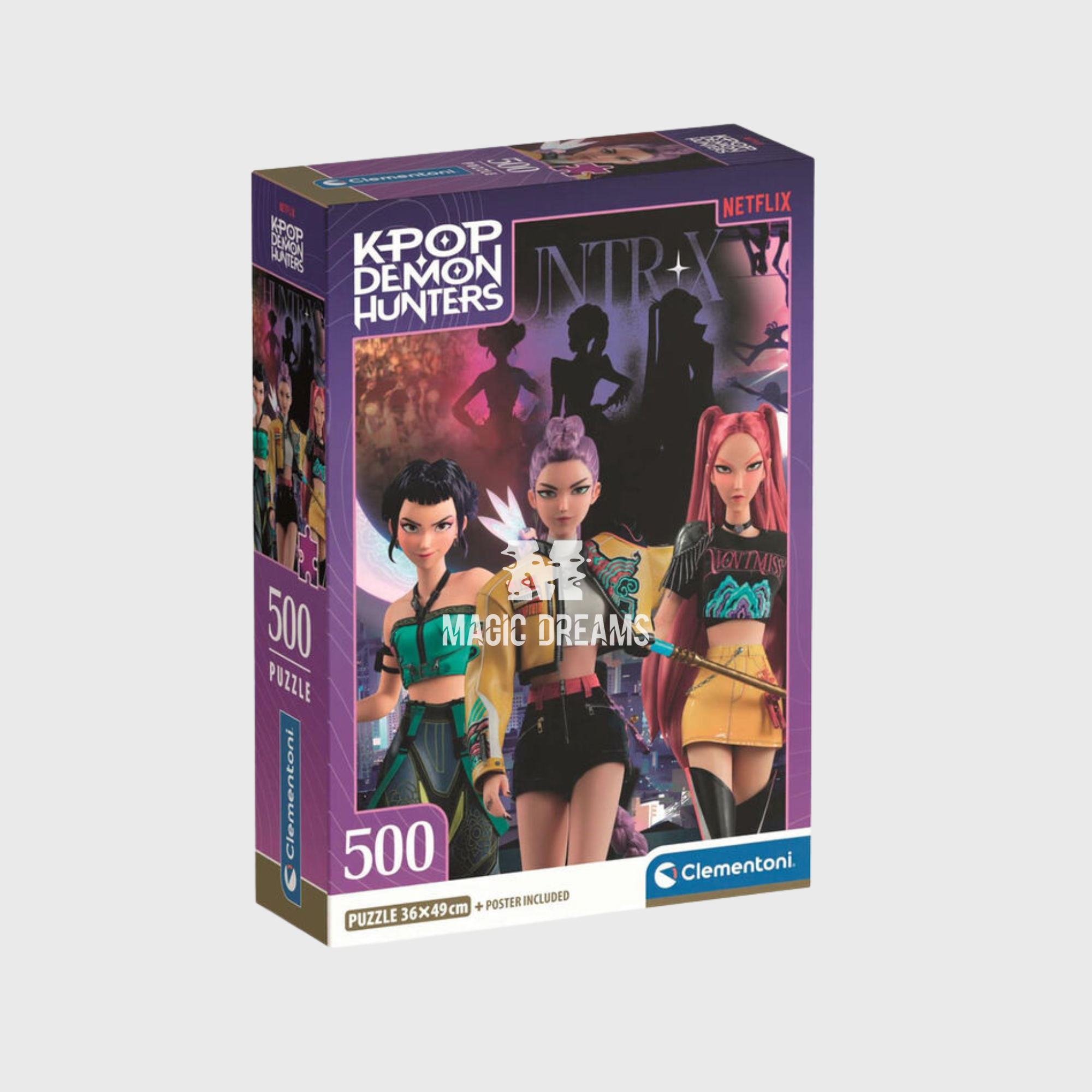 Puzzle + Poster Incluído Guerreiras do K-Pop Demon Hunters 500 Peças
