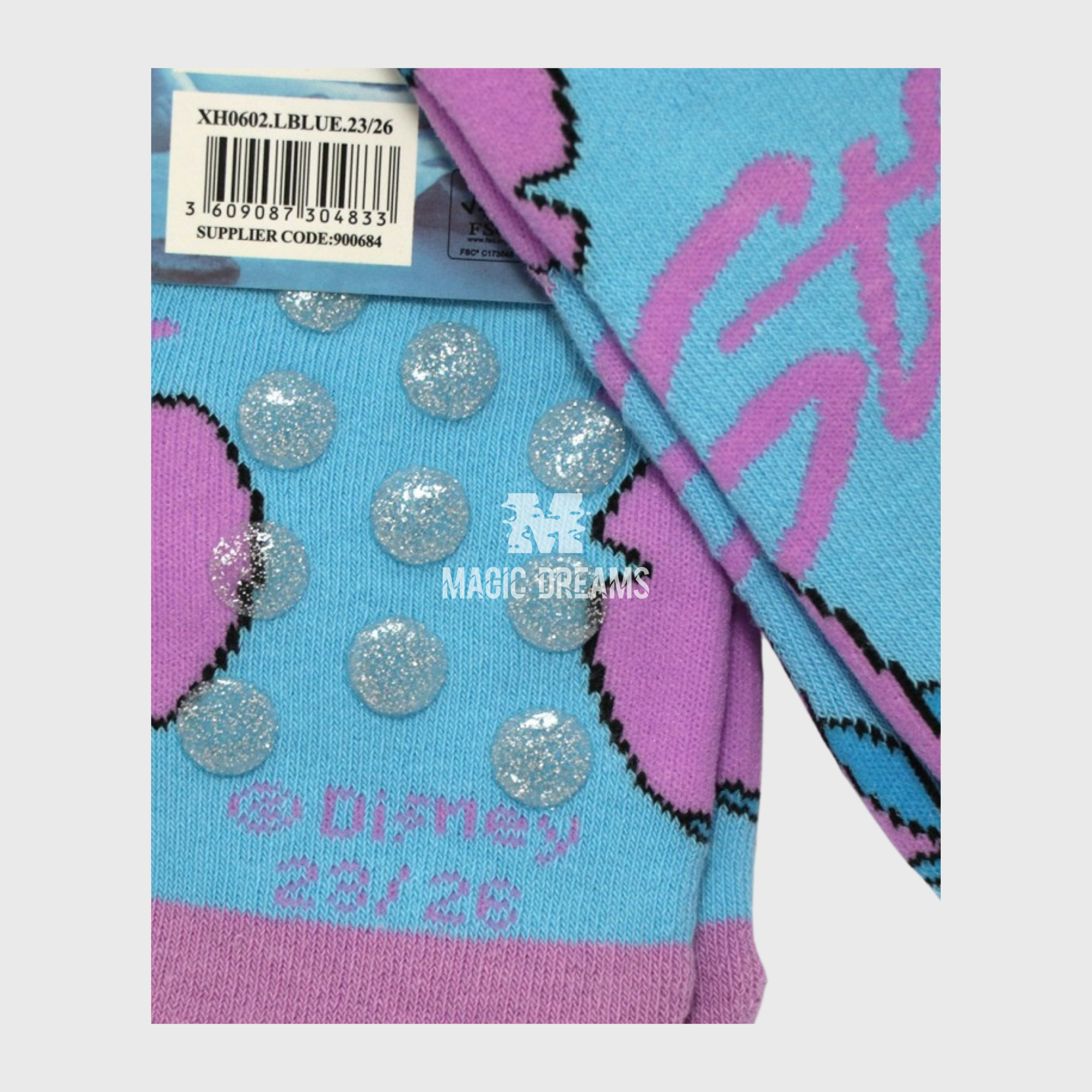 Par de Meias Lilo & Stitch Azul Antiderrapantes