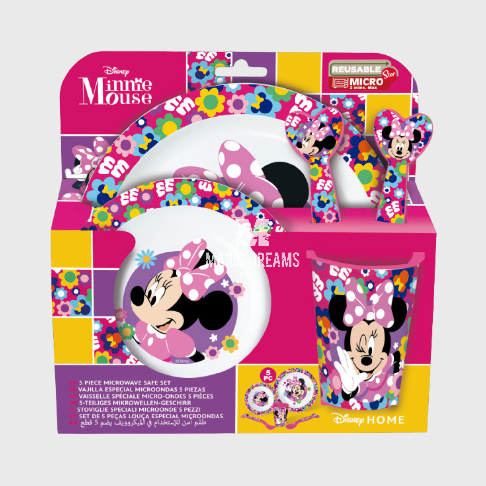 Conjunto de Refeição 5 Peças Minnie Mouse