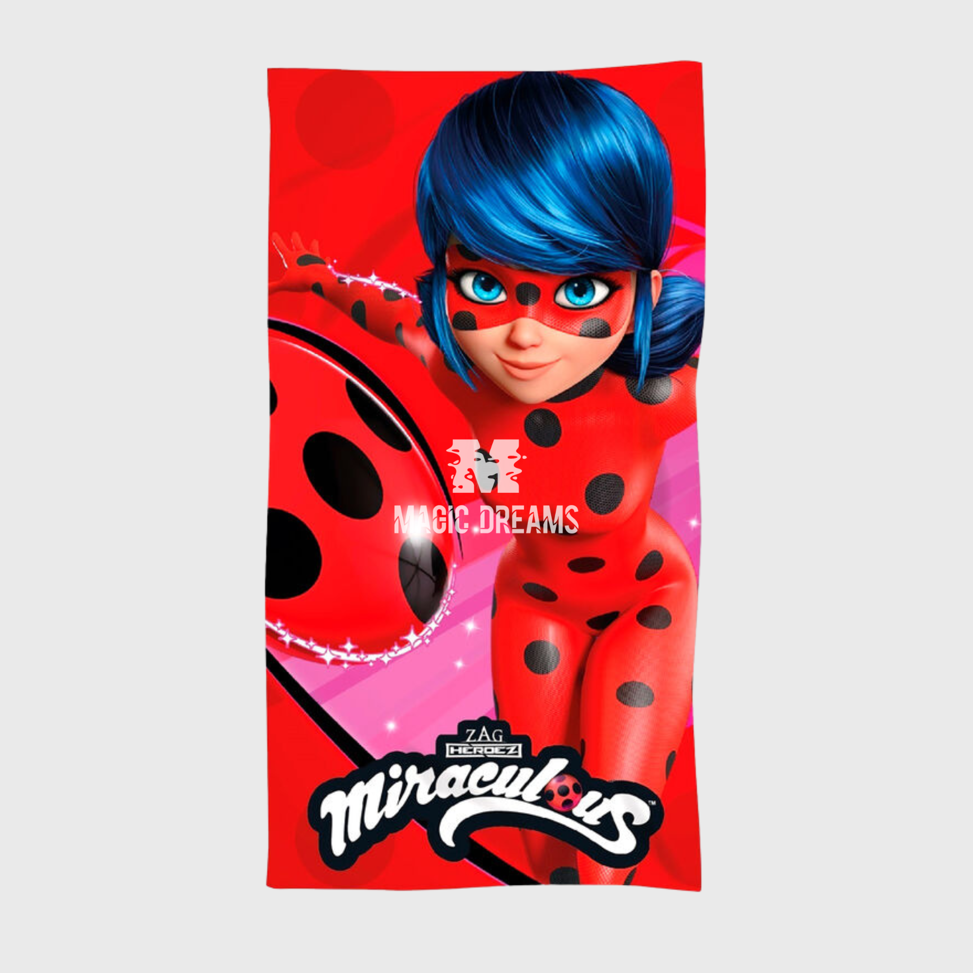 Toalha de Praia Microfibra Miraculous Ladybug 70x140cm