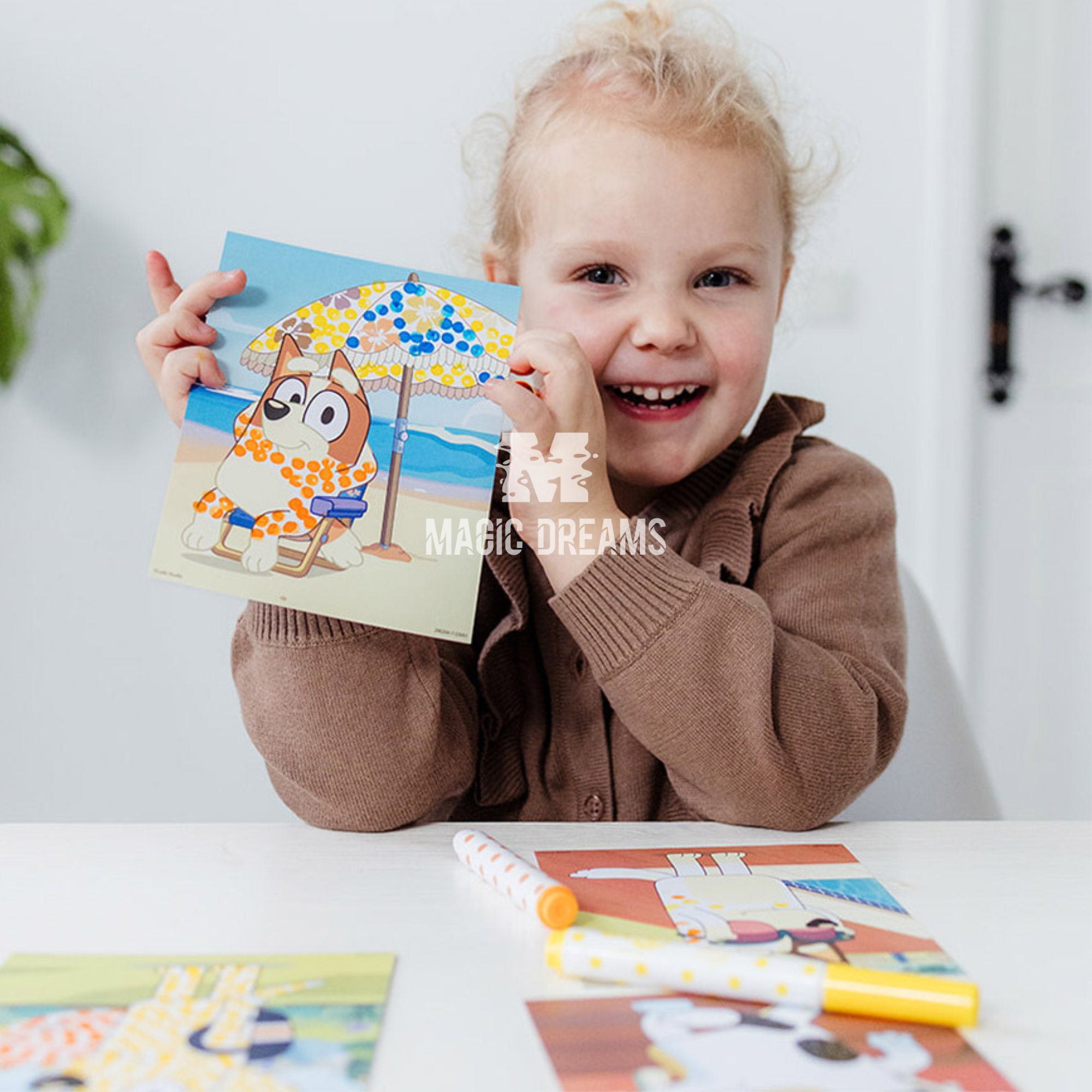 Set de Papelaria Carimbos e Colorir Totum Bluey com Moldes