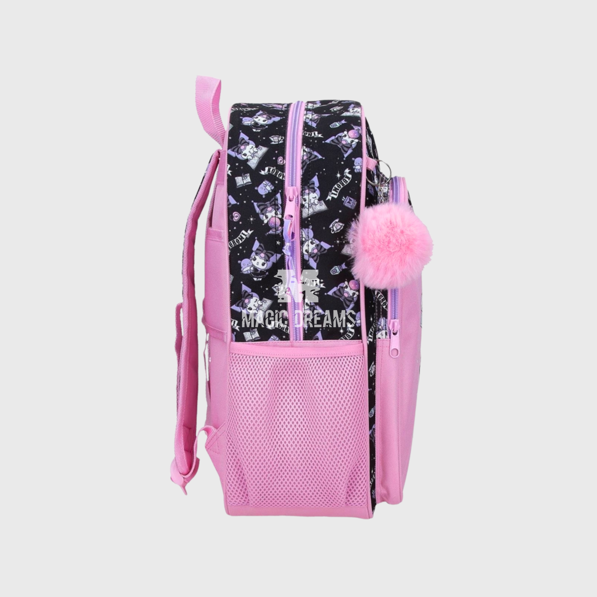 Mochila Escolar Kuromi 40cm SANRIO Fortune Telling Adaptável