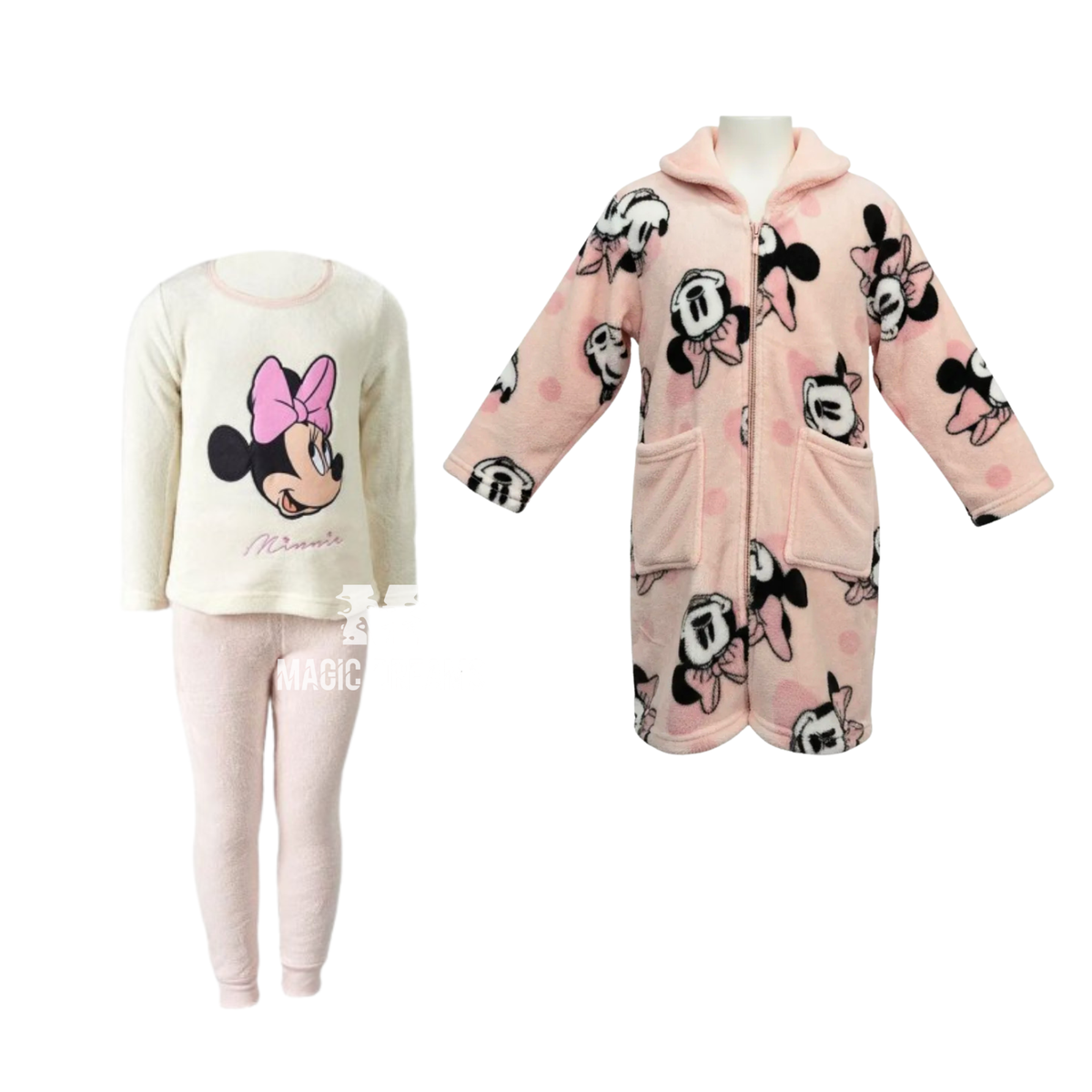 Box Dia do Pijama - Pijama Coralina + Robe Coralina Minnie Mouse