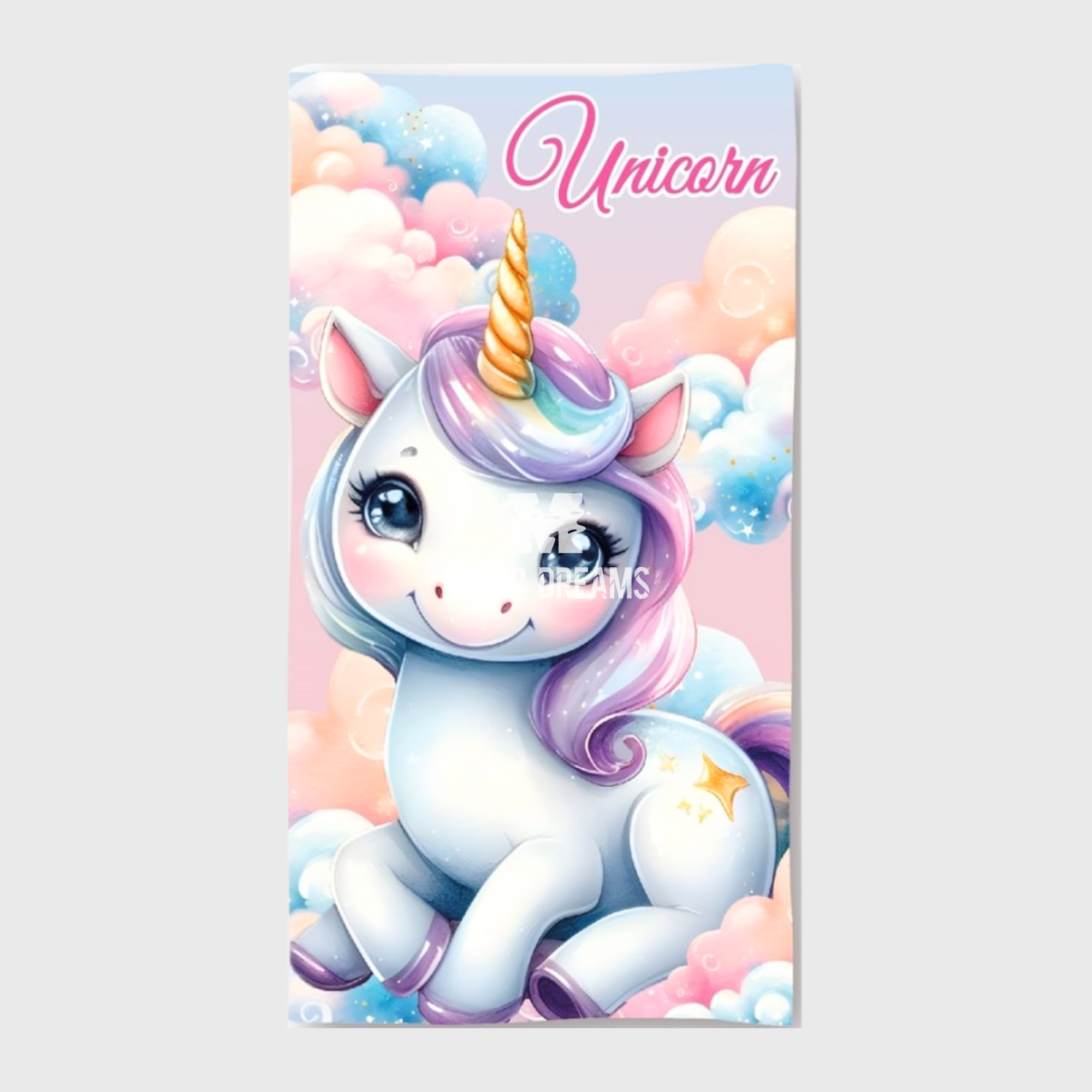 Toalha de Praia Microfibra Unicórnio 70x140cm