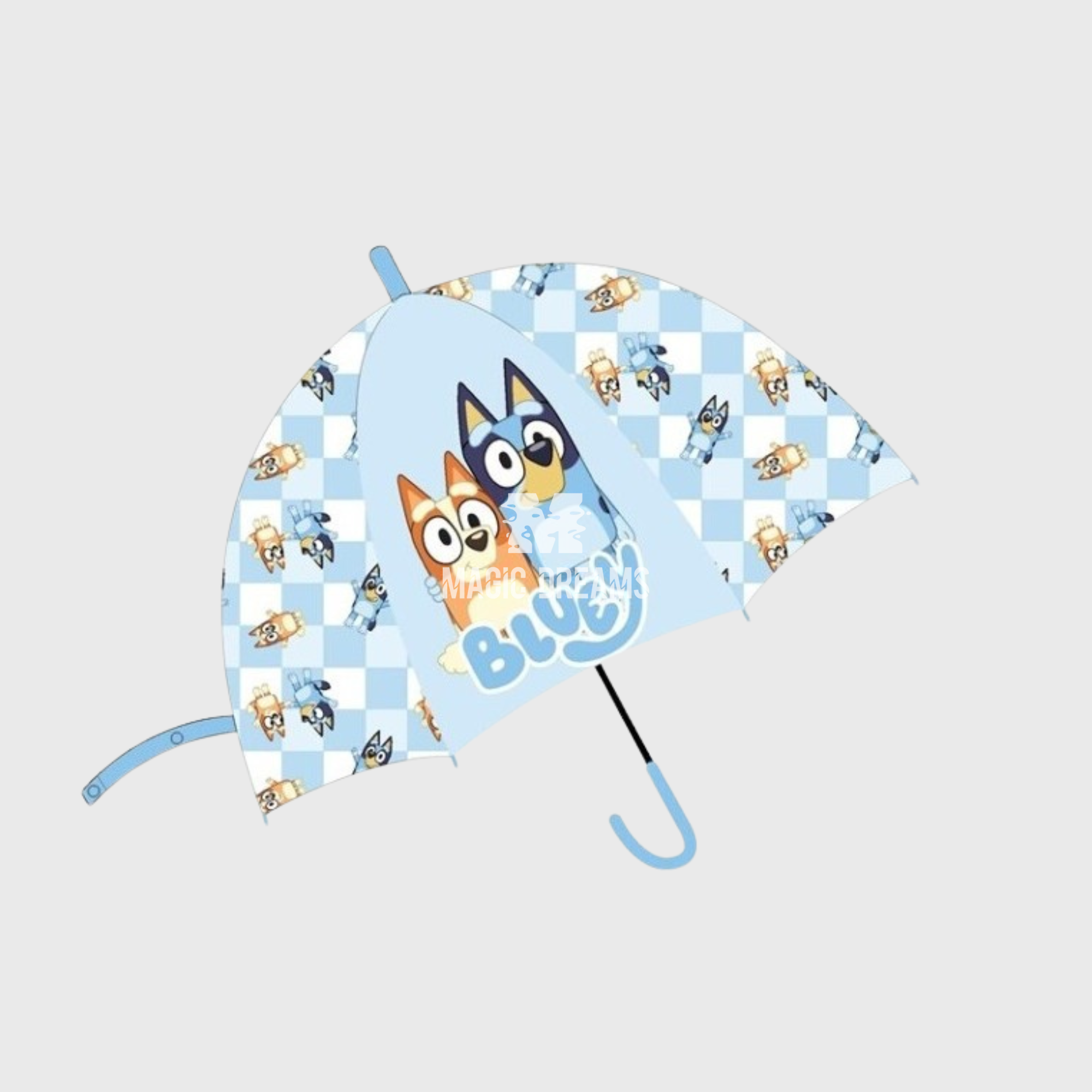 Guarda-Chuva Bluey e Bingo Azul Claro Automático 48cm