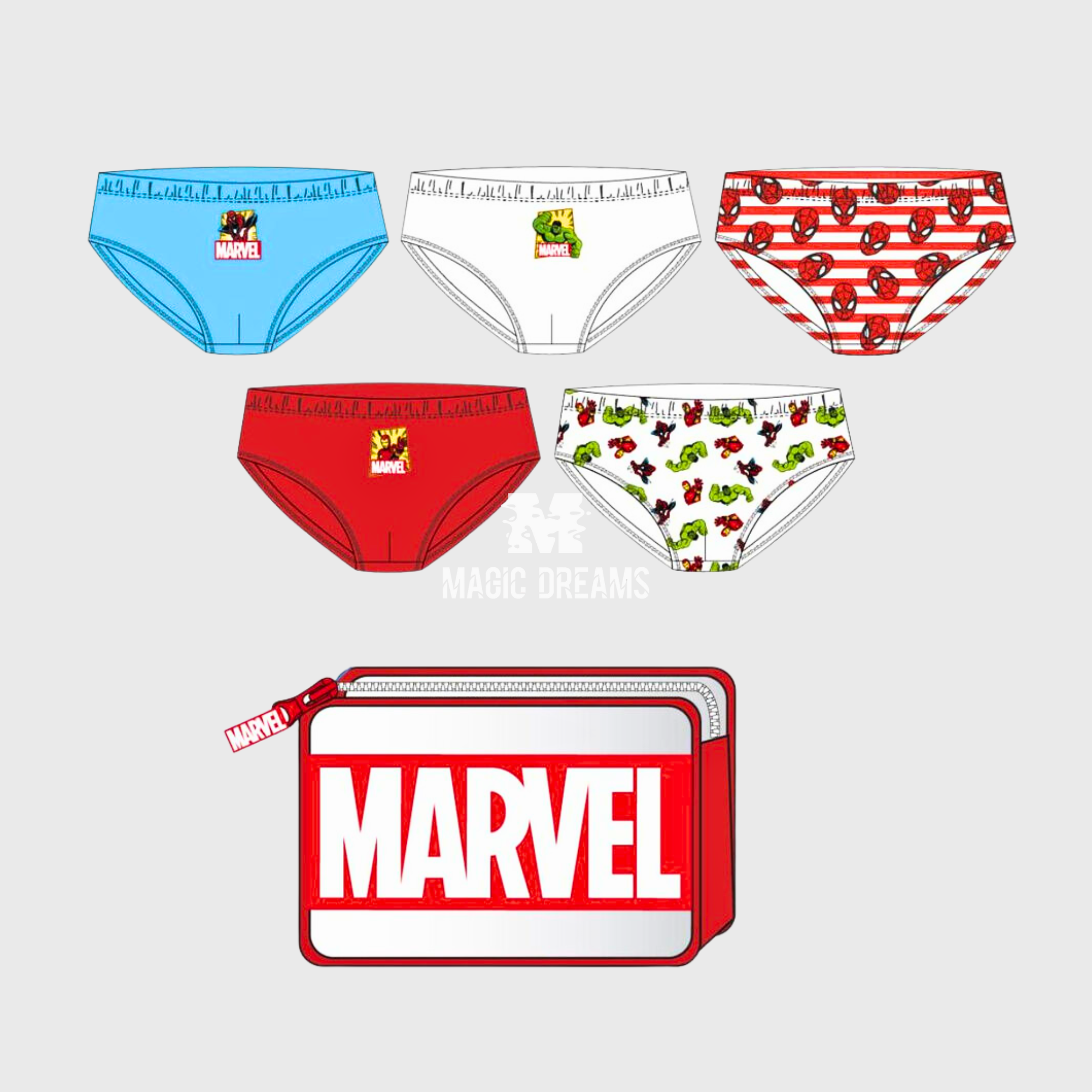 Pack de 5 Cuecas Marvel