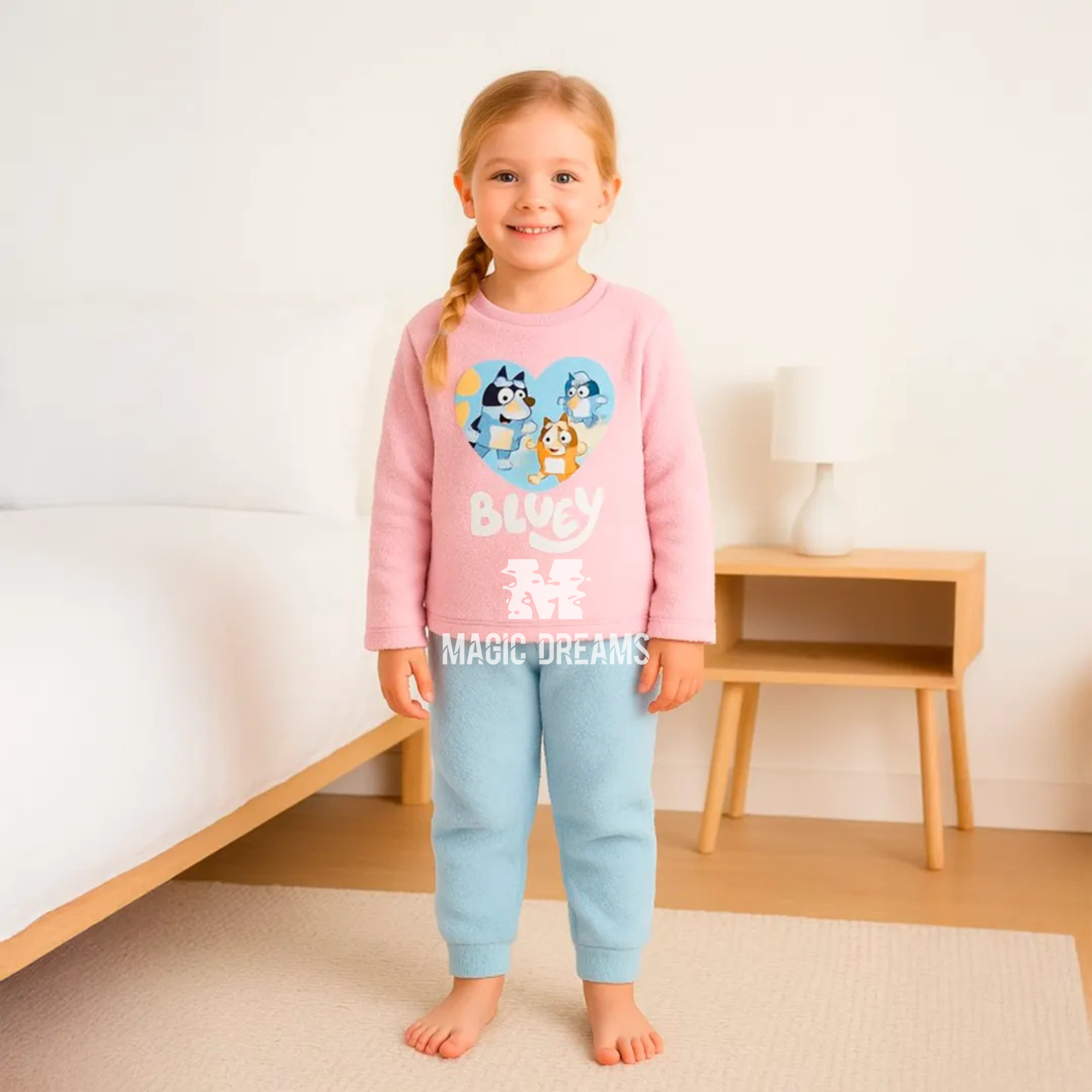 Pijama em Coralina Bluey e Bingo Menina 3-6 anos