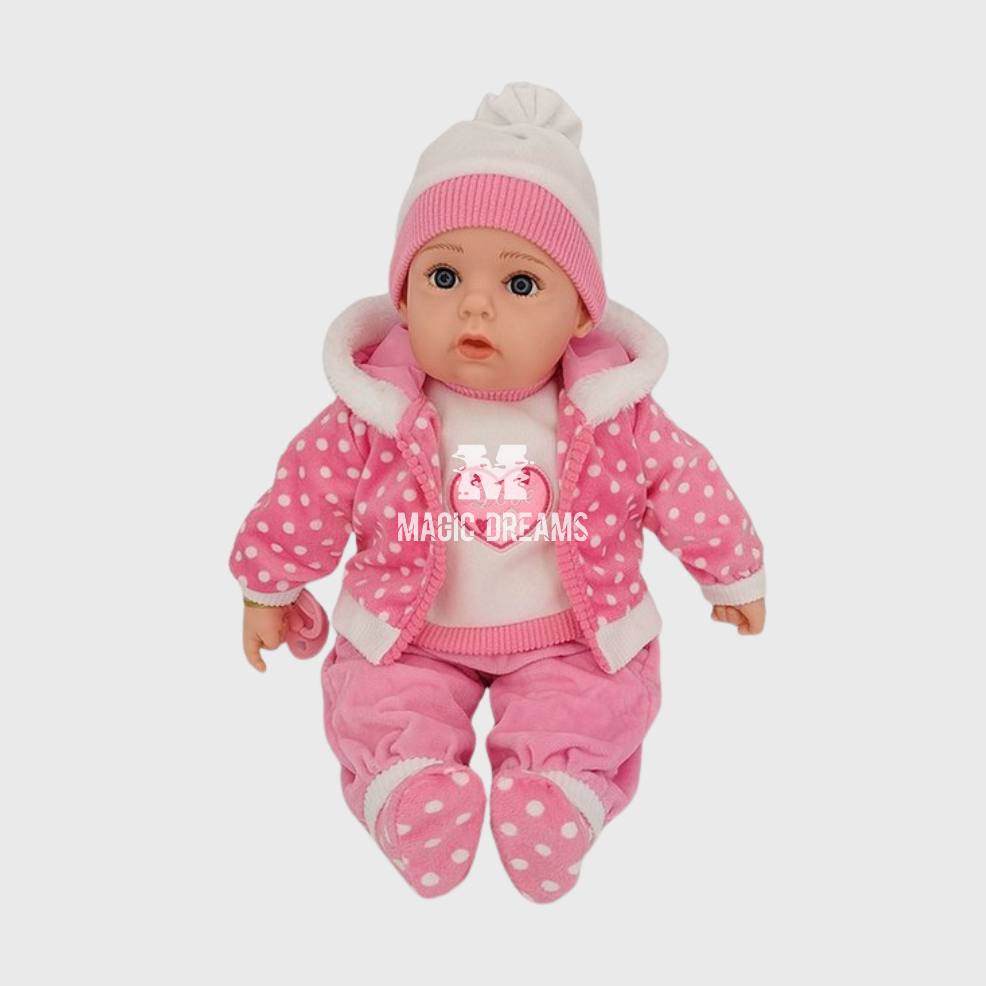 Boneca Bebé Realista Bibi Doll 50cm com Som Rosa Love