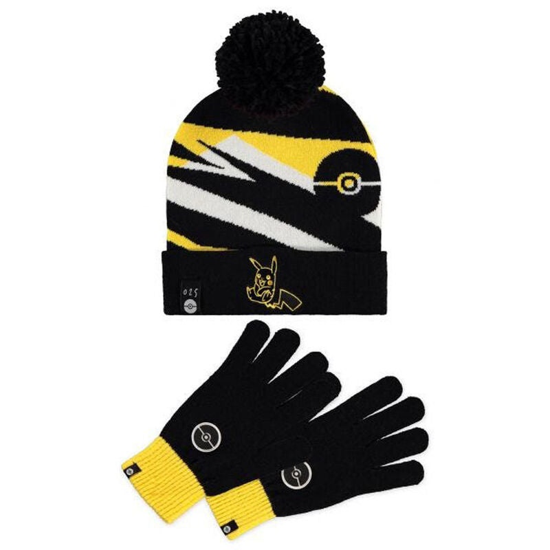 Conjunto de Gorro e Luvas Pikachu Pokemon