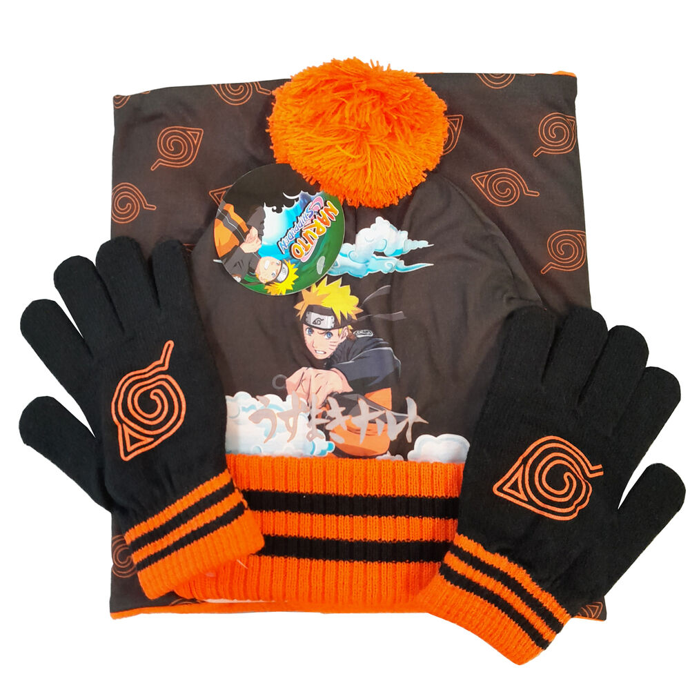 Conjunto de Gorro, Luvas e Gola Naruto
