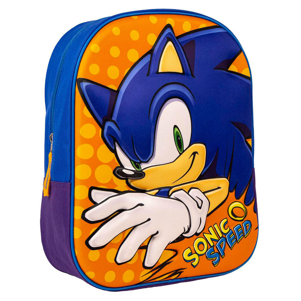 Mochila Pré-Escolar 3D Sonic The Hedgehog 31cm