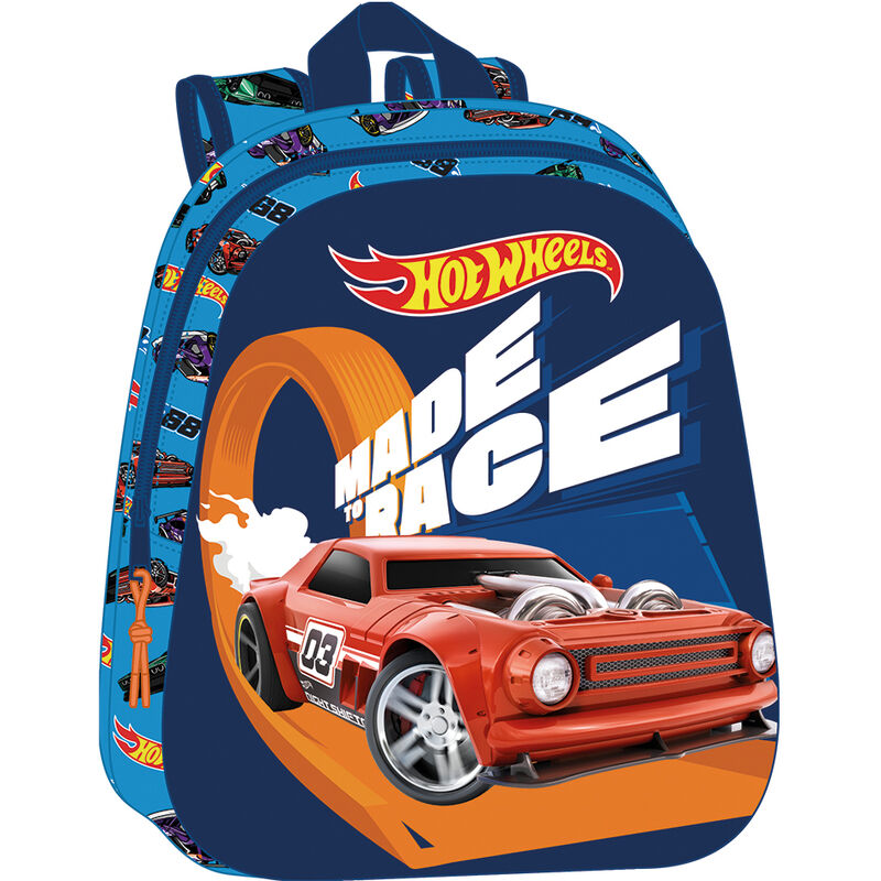 Mochila Pré-Escolar 3D Hot Wheels 33cm