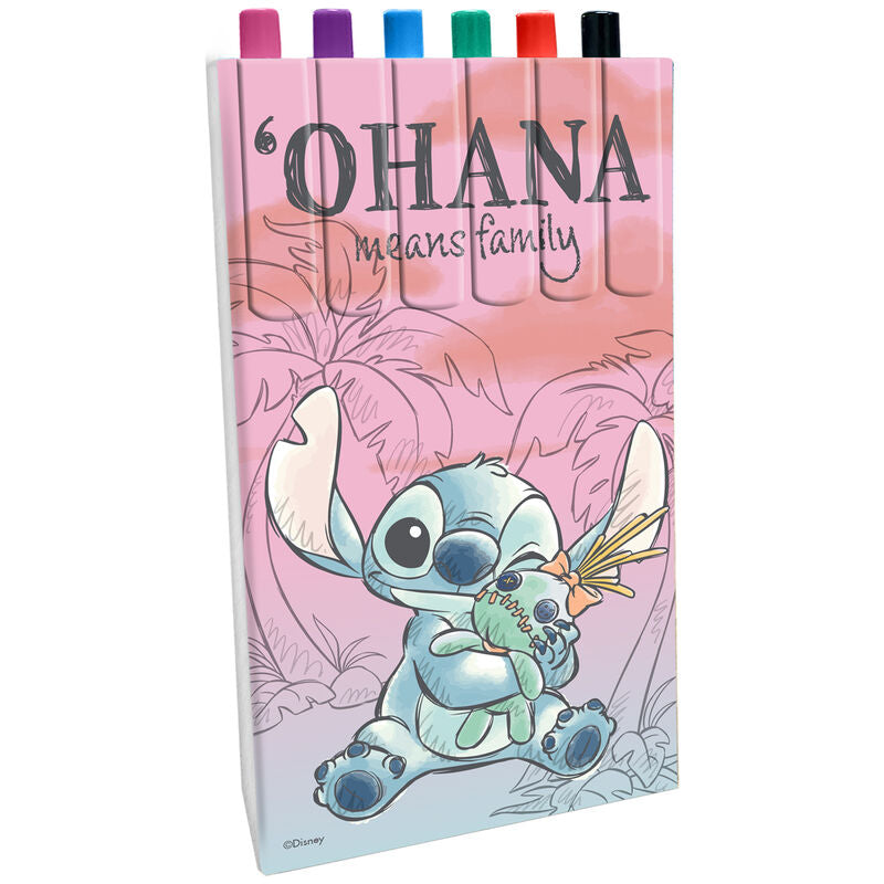 Set Papelaria 6 Canetas Stitch Disney